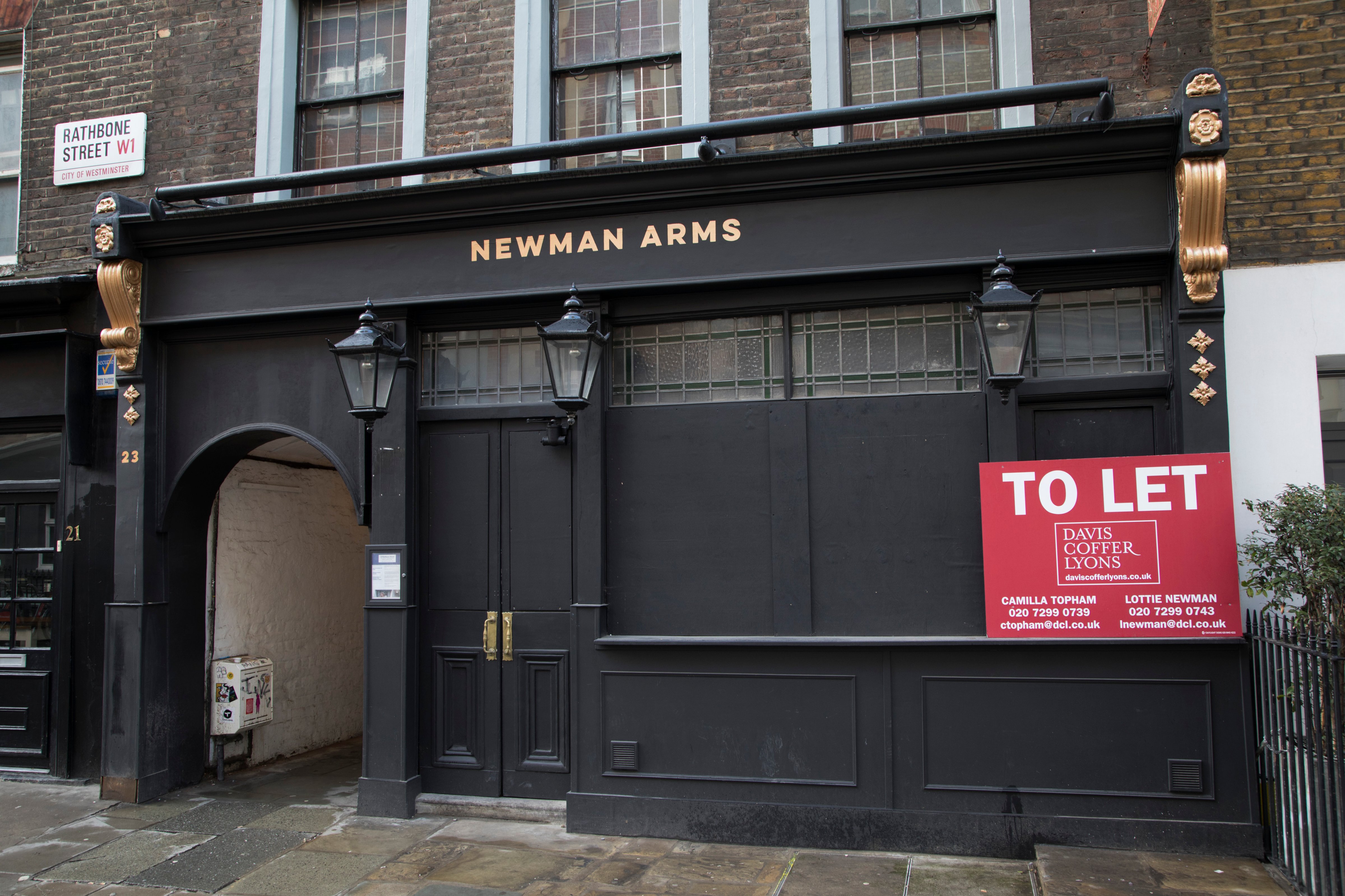 The Newman Arms closed down pub in London, England, United Kingdom. (Mike Kemp—In Pictures via Getty Images)