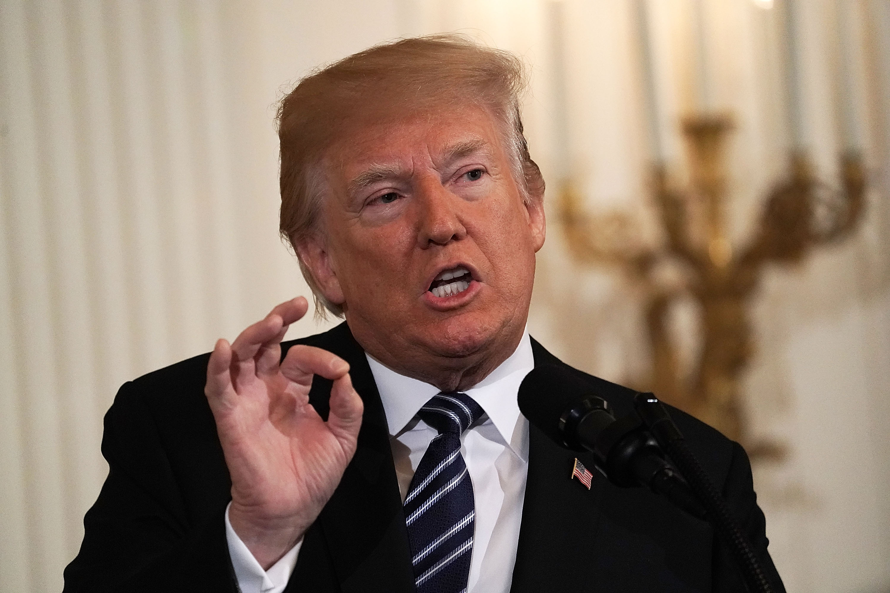 President Trump speaks at the White House in Washington, D.C. on May 18, 2018. (Alex Wong—Getty Images)