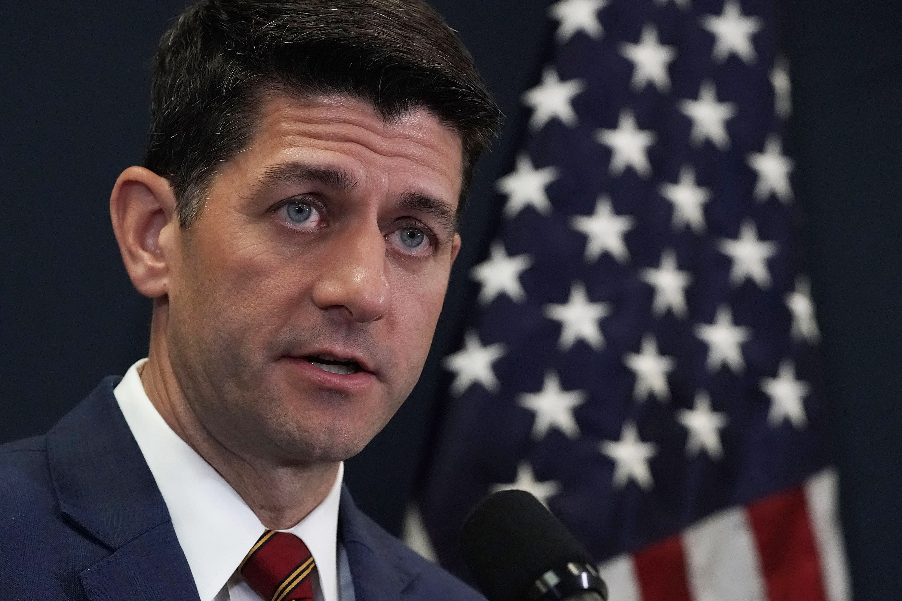 U.S. Speaker of the House Rep. Paul Ryan (R-WI) speaks during a news briefing after a House Republican Conference meeting May 22, 2018 on Capitol Hill in Washington, DC. (Alex Wong&mdash;Getty Images)