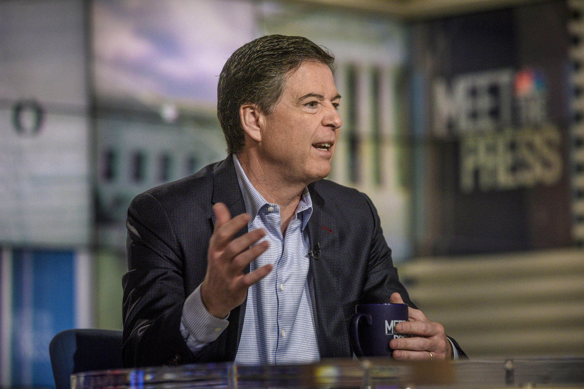 James Comey, Former FBI Director, appears on "Meet the Press" in Washington, D.C., Sunday, April 29, 2018 (William B. Plowman—NBC/Getty Images)