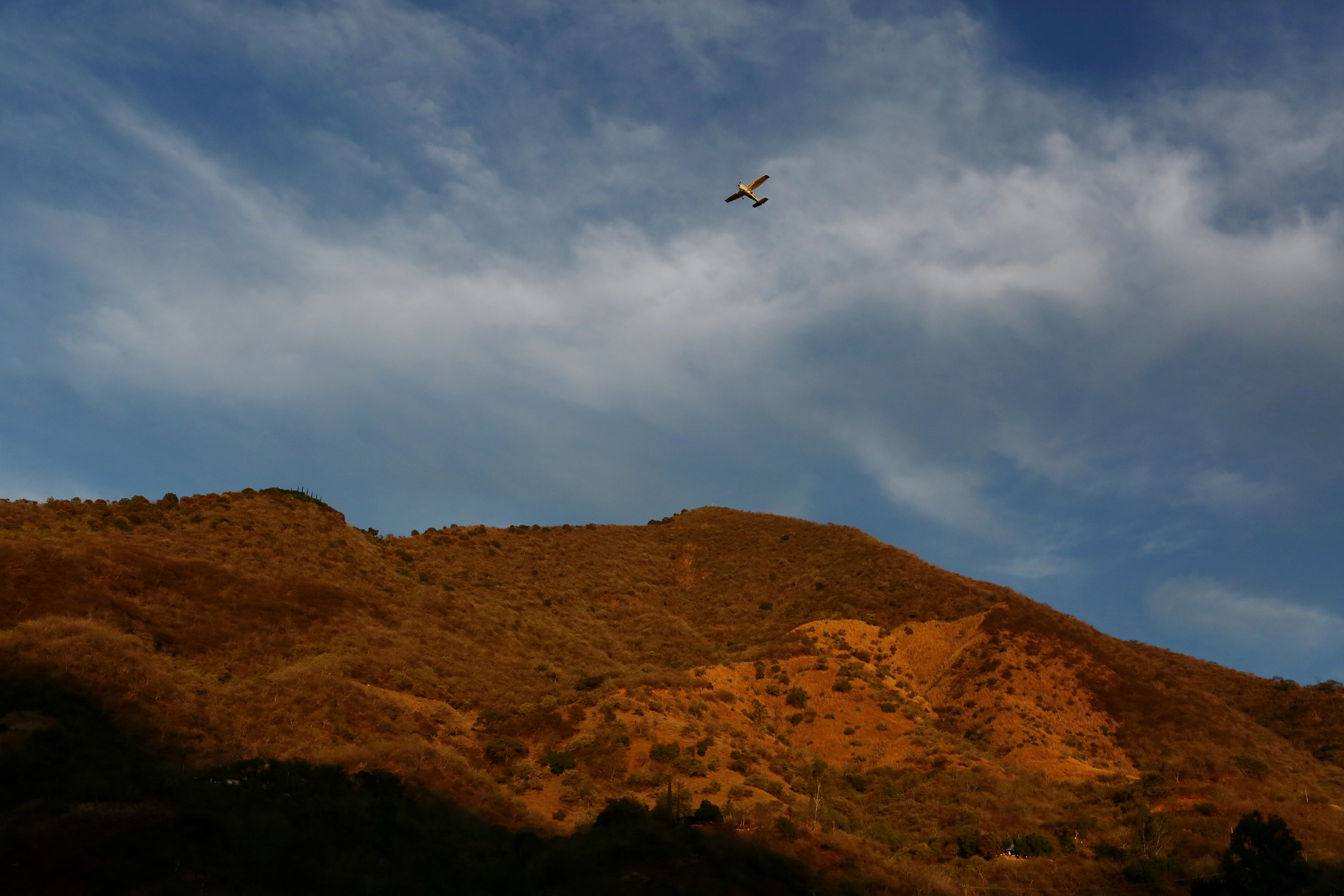 A small private plane takes off from the hilltop next to La Tuna in February. (Kirsten Luce for TIME)