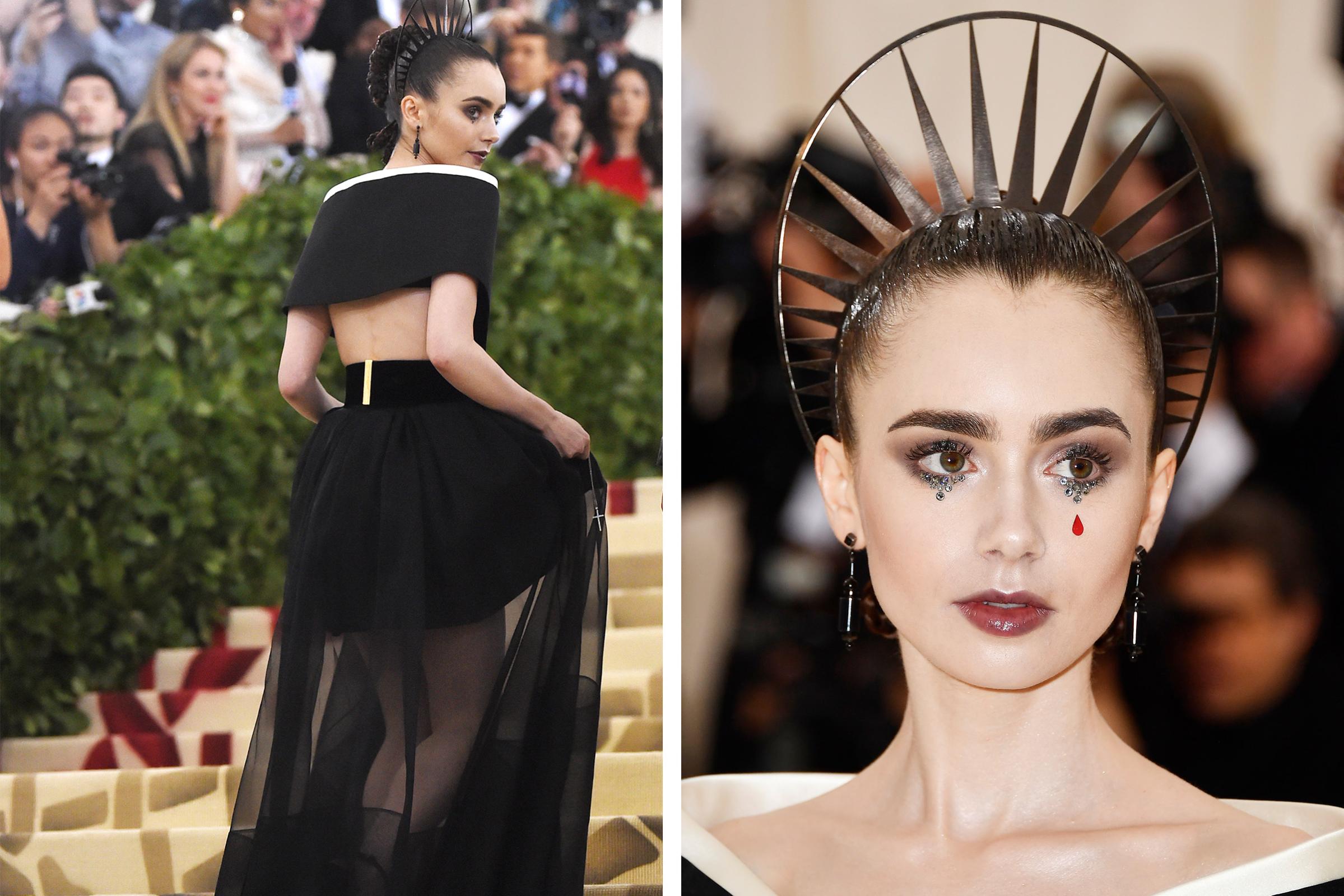 Lily Collins attends the 2018 Met Gala