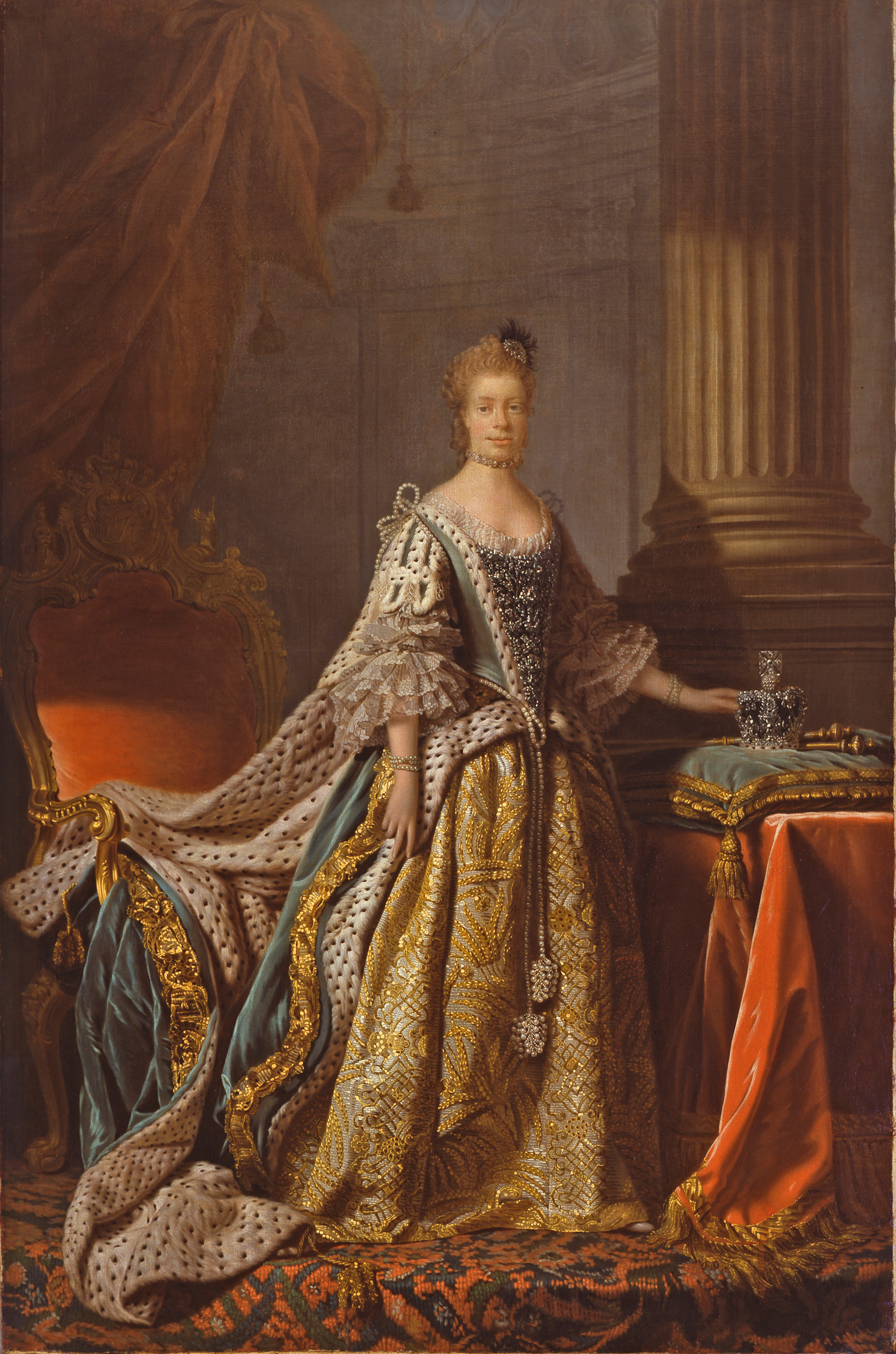 Queen Charlotte, painted by British artist Allan Ramsay, probably between 1762 and 1766. (Indianapolis Museum of Art—Getty Images)