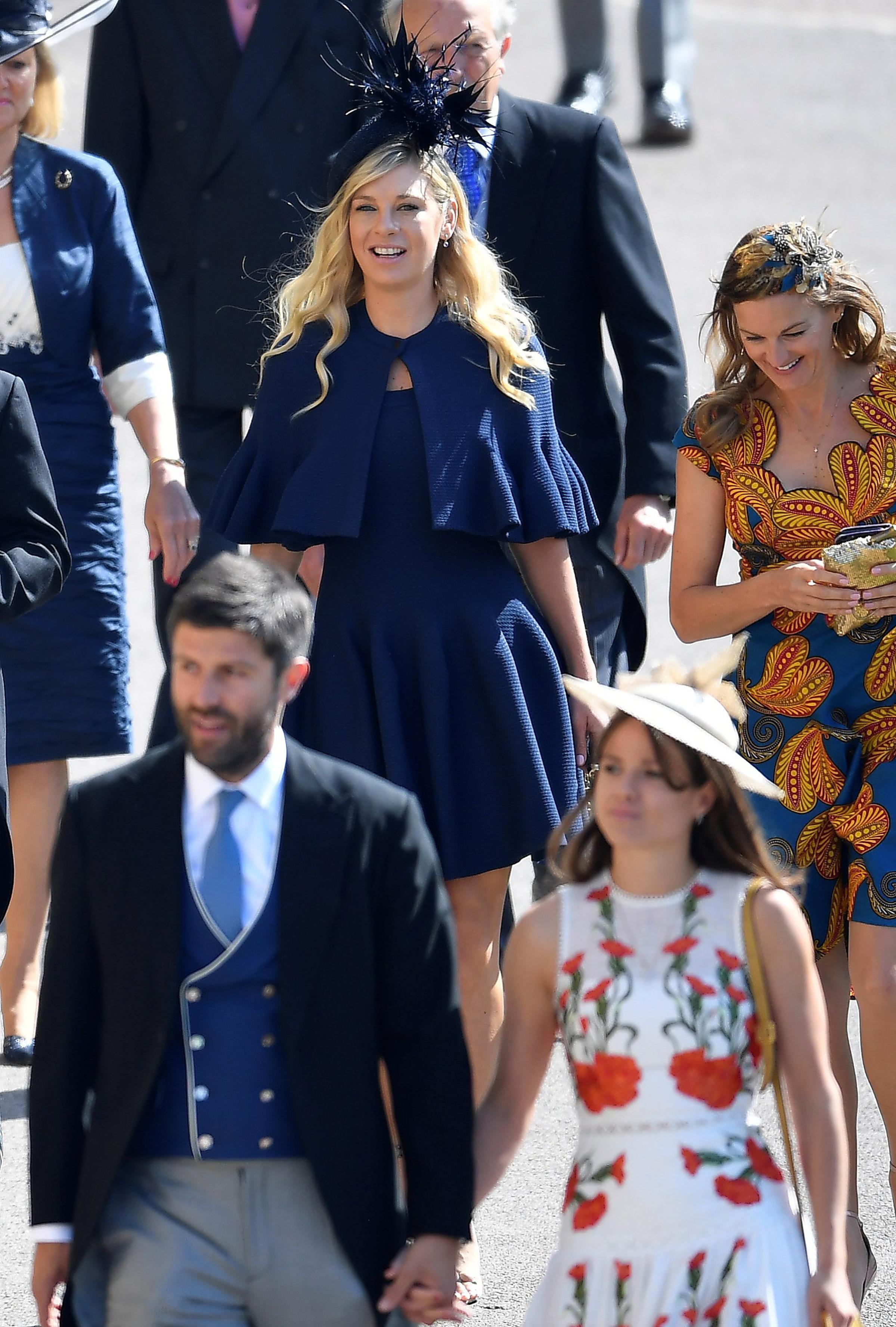 Chelsy Davy arrives with guests to the wedding of Prince Harry and Meghan Markle in Windsor, Britain, May 19, 2018.