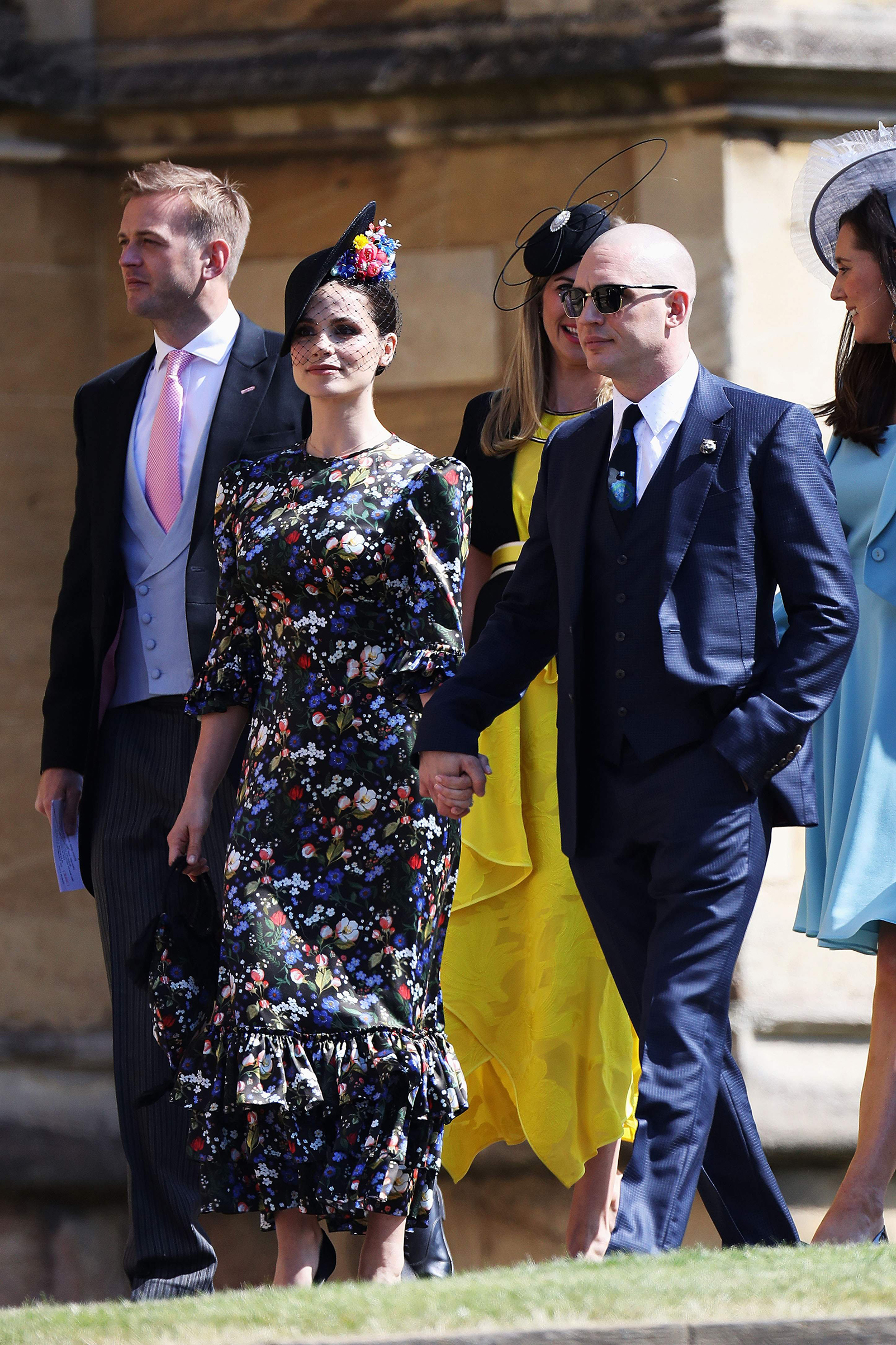 Tom Hardy and Charlotte Riley arrive for the wedding ceremony of Britain's Prince Harry, Duke of Sussex and Meghan Markle at St George's Chapel, Windsor Castle, in Windsor, on May 19, 2018.