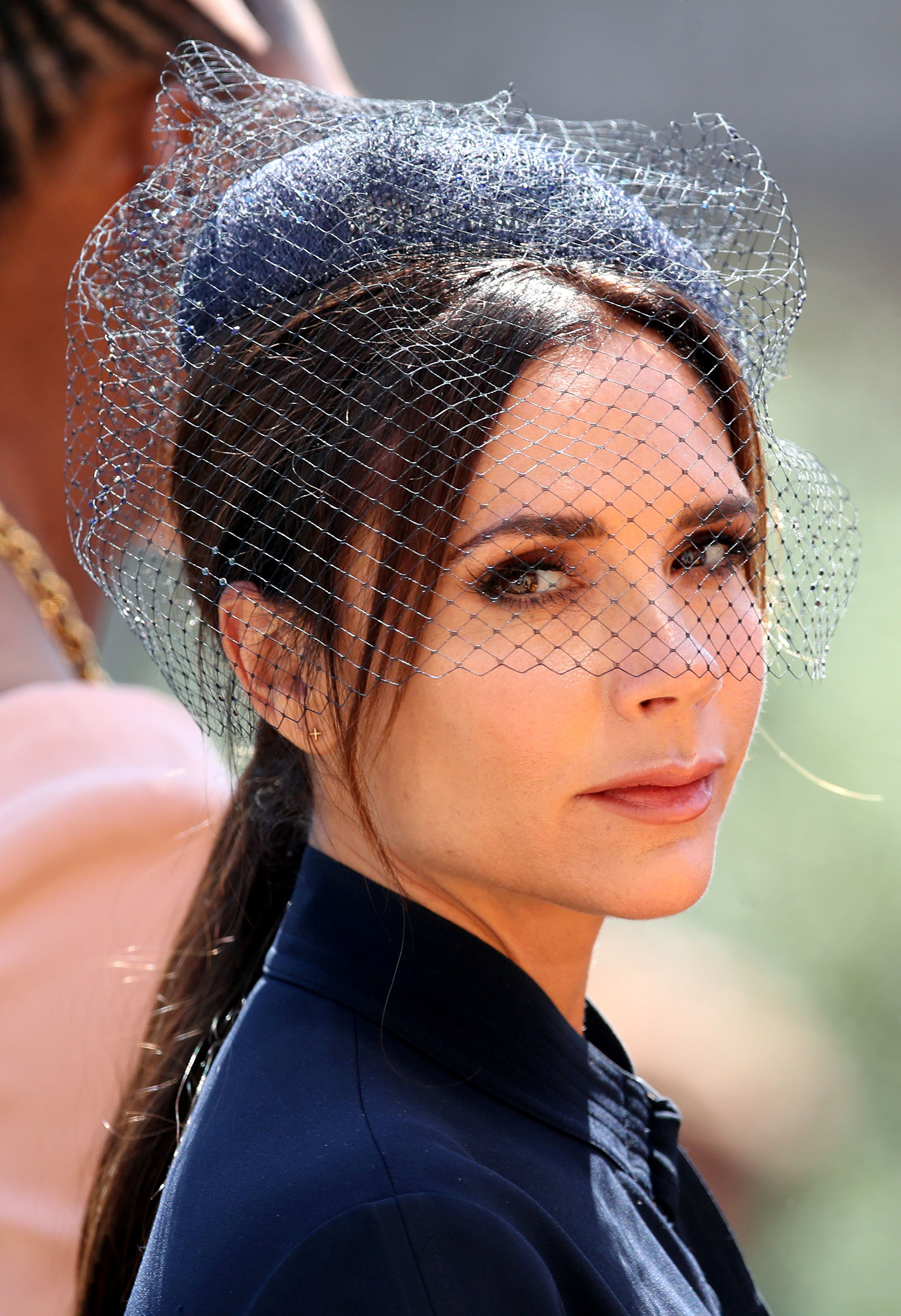 Victoria Beckham leaves St George's Chapel at Windsor Castle after the wedding of Meghan Markle and Prince Harry, May 19, 2018.