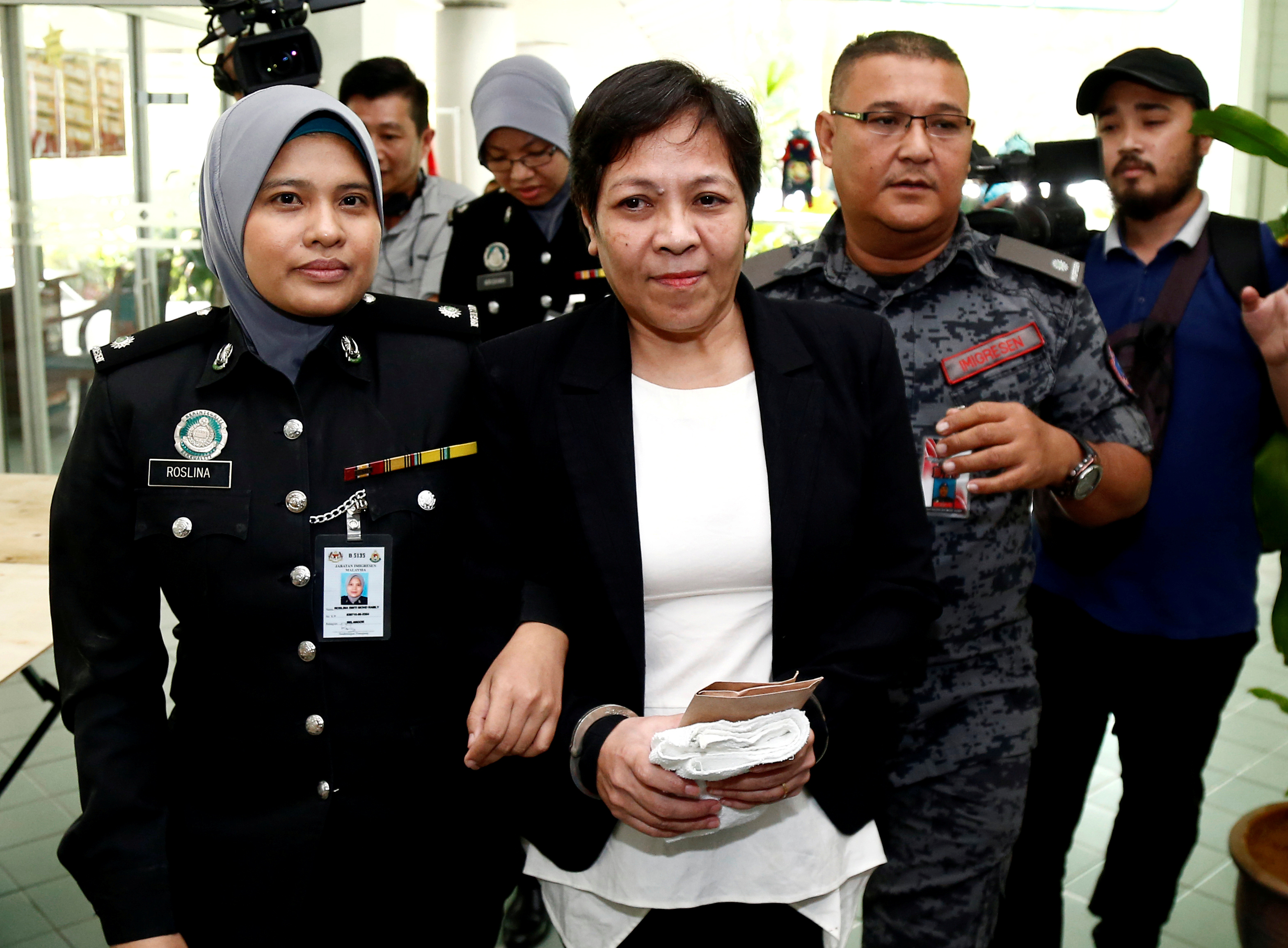 Australian Maria Elvira Pinto Exposto is released from the High Court in Shah Alam, outside Kuala Lumpur, Malaysia on Dec. 27, 2017. (Lai Seng Sin—Reuters)
