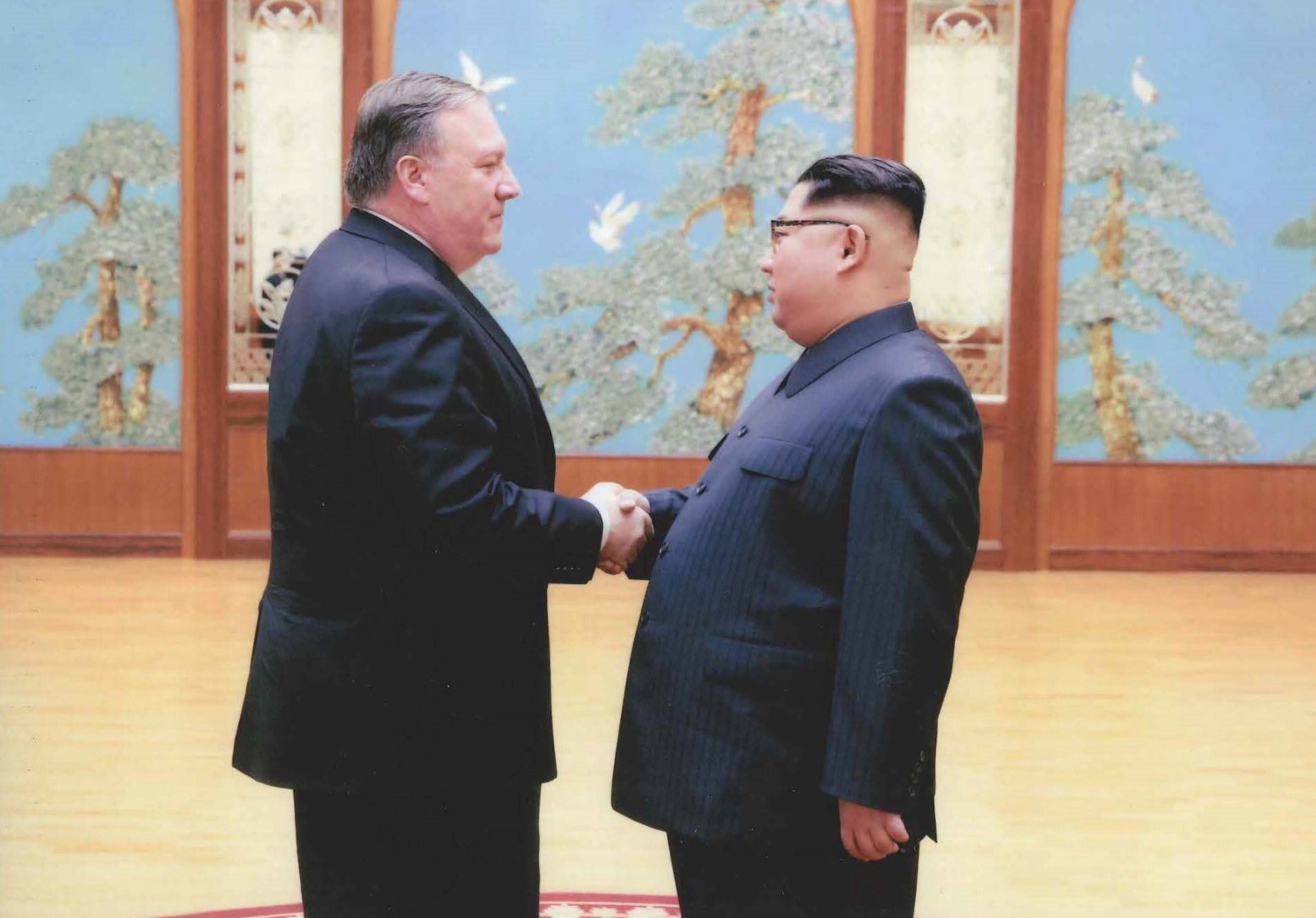 U.S. government handout photo shows CIA Director Mike Pompeo meeting with North Korean leader Kim Jong Un in Pyongyang
