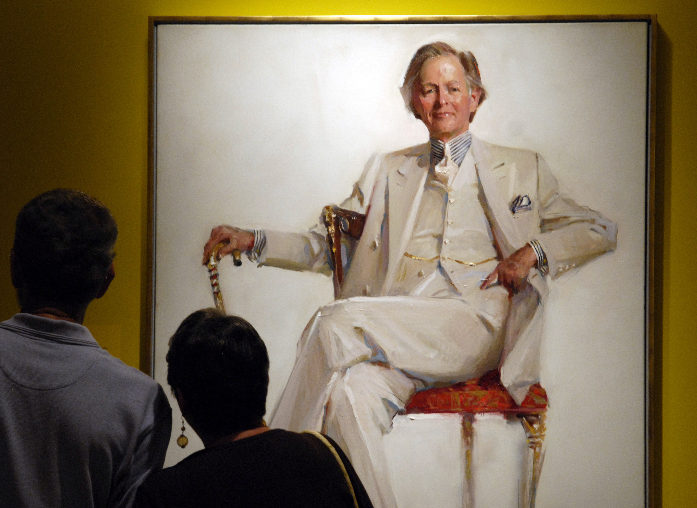 Everett Raymond Kinstler's potrait of Tom Wolfe, seen at the National Portrait Gallery in 2006 (Chris Maddaloni—CQ-Roll Call,Inc./Getty Images)