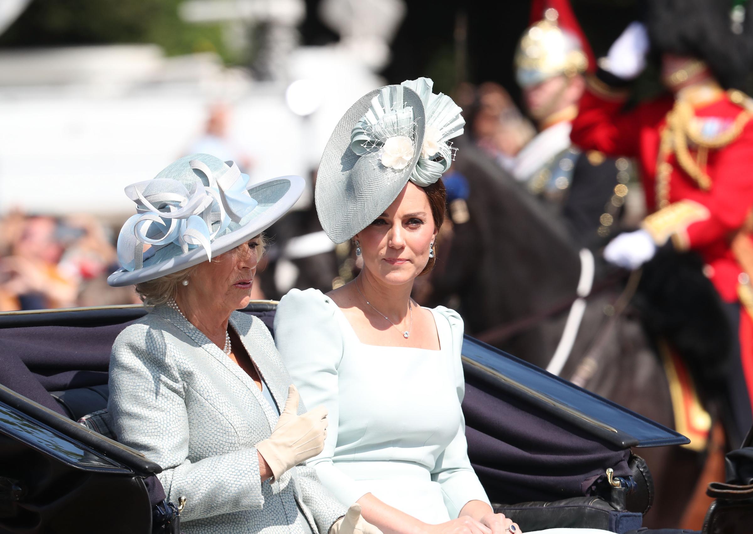 Kate Middleton and Camilla, the Duchess of Cornwall, at Trooping the Colour