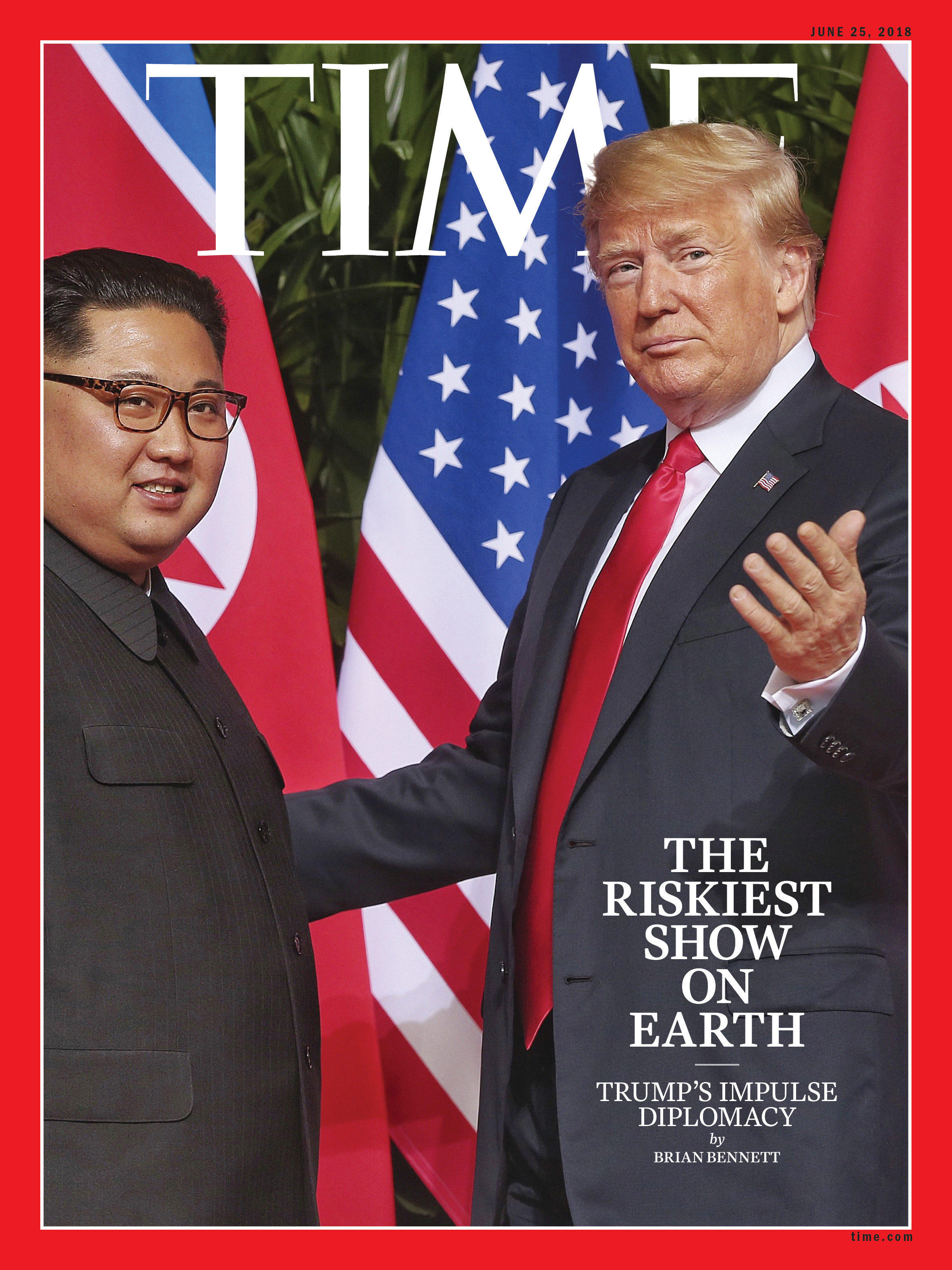 Riskiest Show on Earth Trump Kim Summit Time Magazine cover