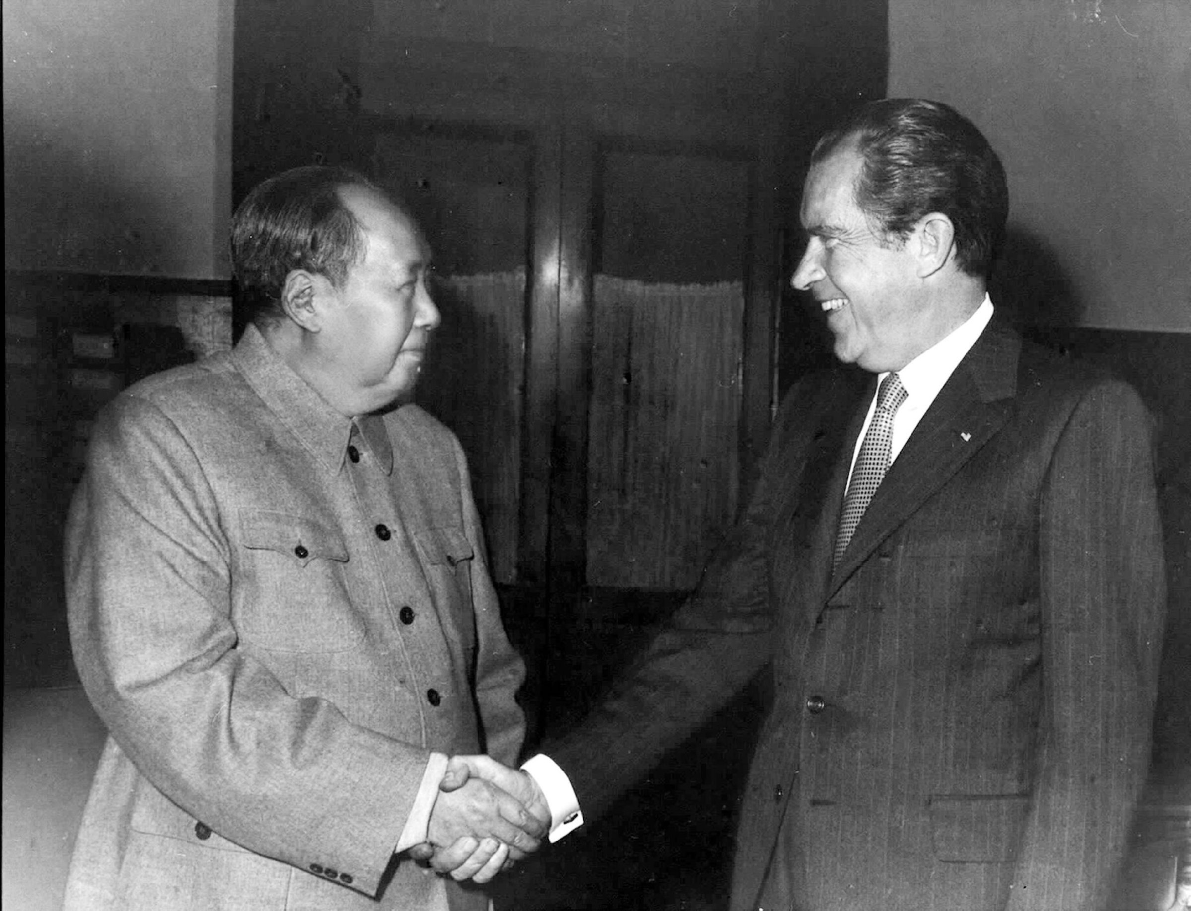 Chairman Mao Zedong met US President Nixon in Beijing on Feb. 21,1972.