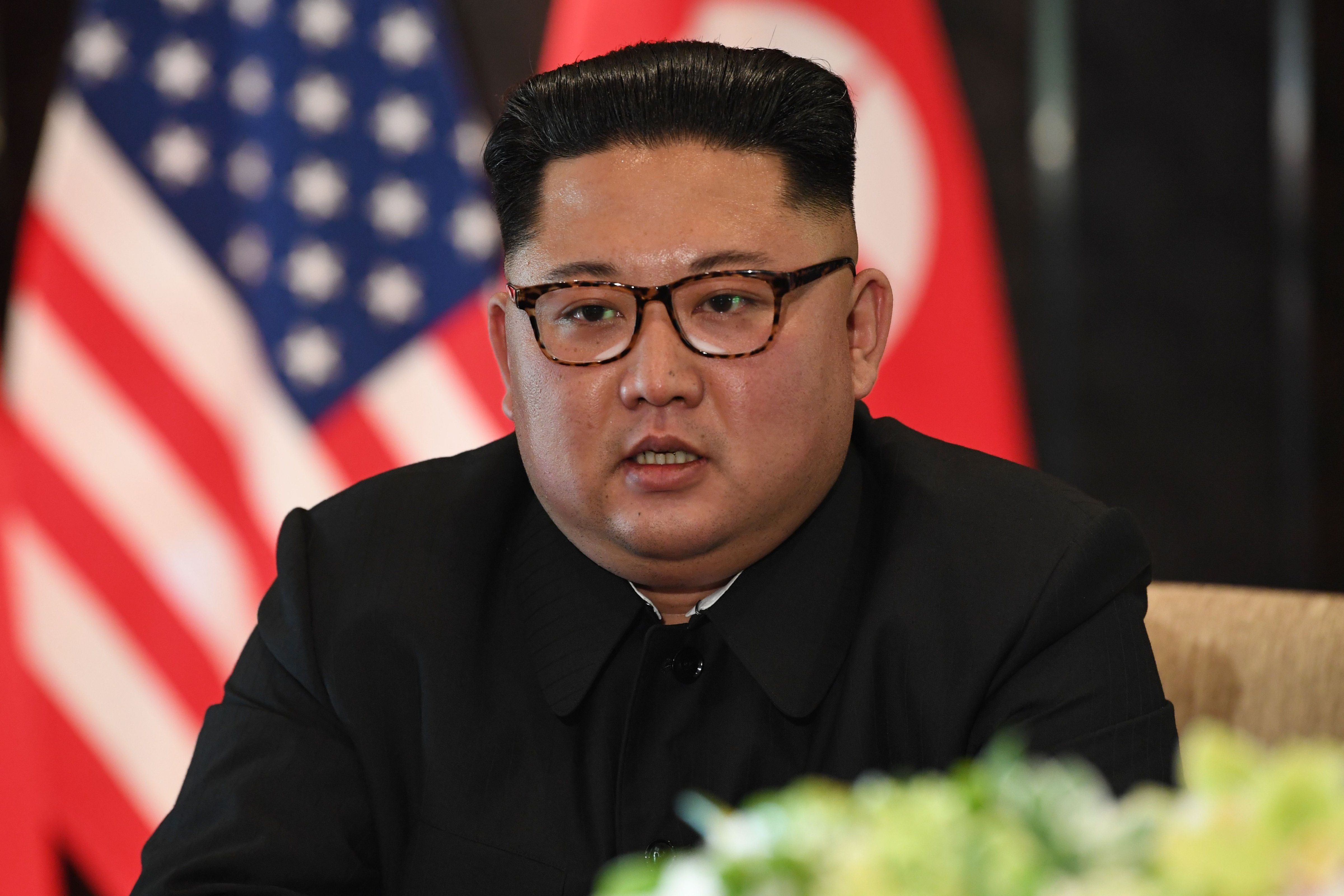 North Korea's leader Kim Jong Un during the U.S.-North Korea summit, at the Capella Hotel on Sentosa island in Singapore on June 12, 2018. (Saul Loeb—AFP/Getty Images)