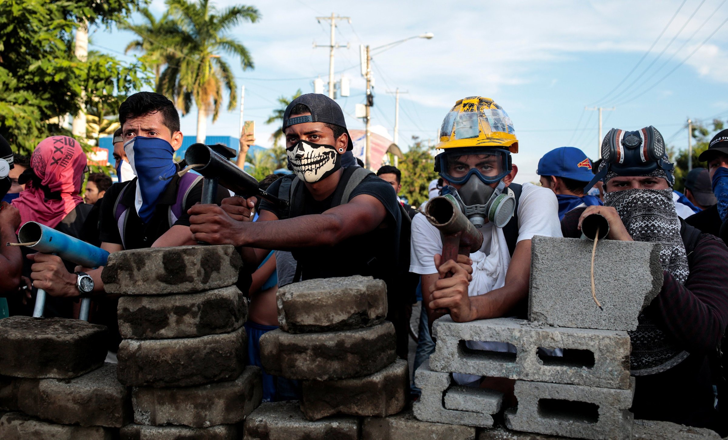 Demonstrators Nicaragua Antigovernment Protest