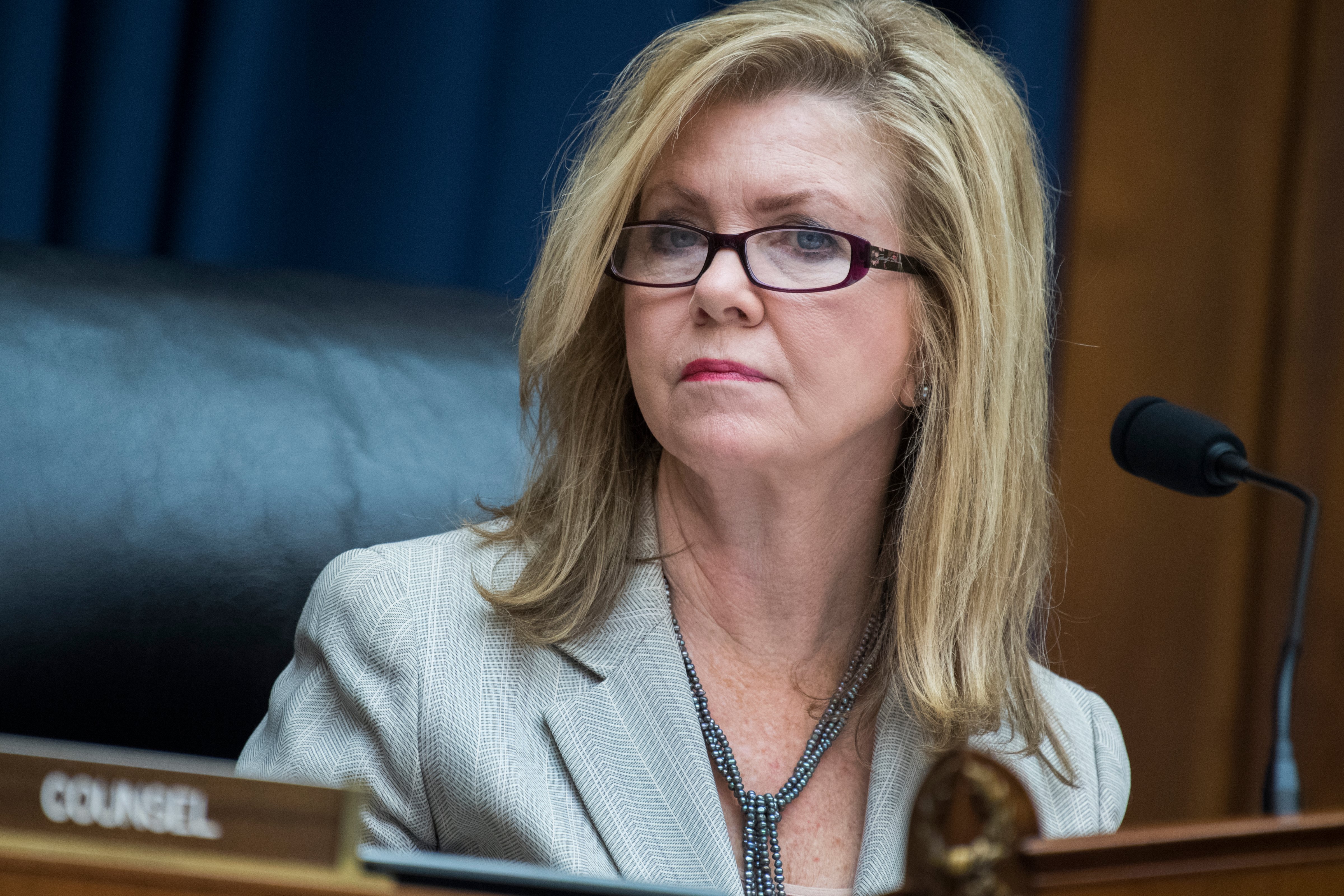 Chairman Marsha Blackburn, R-Tenn., conducts a House Energy and Commerce Communications and Technology Subcommittee markup in Rayburn Building on June 13, 2018. (Photo By Tom Williams/CQ Roll Call) (Tom Williams—CQ-Roll Call,Inc.)