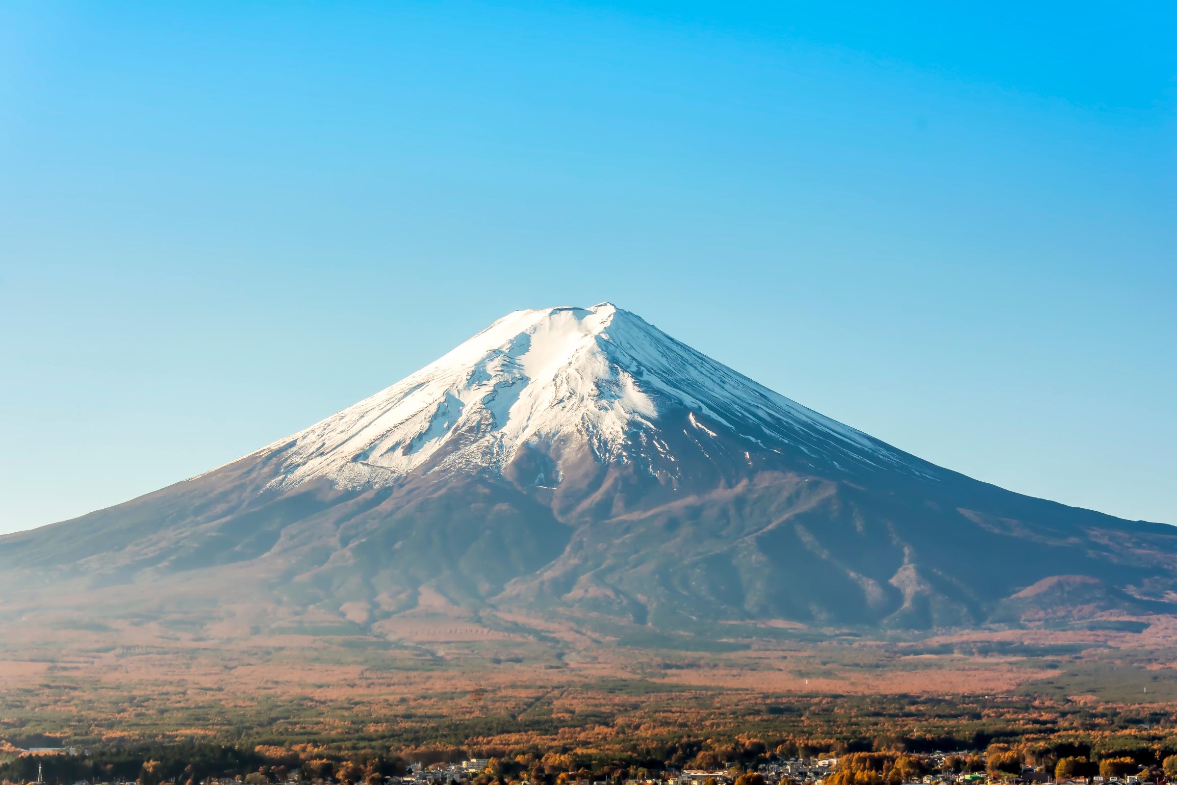 View of Mount Fuji in Japan.