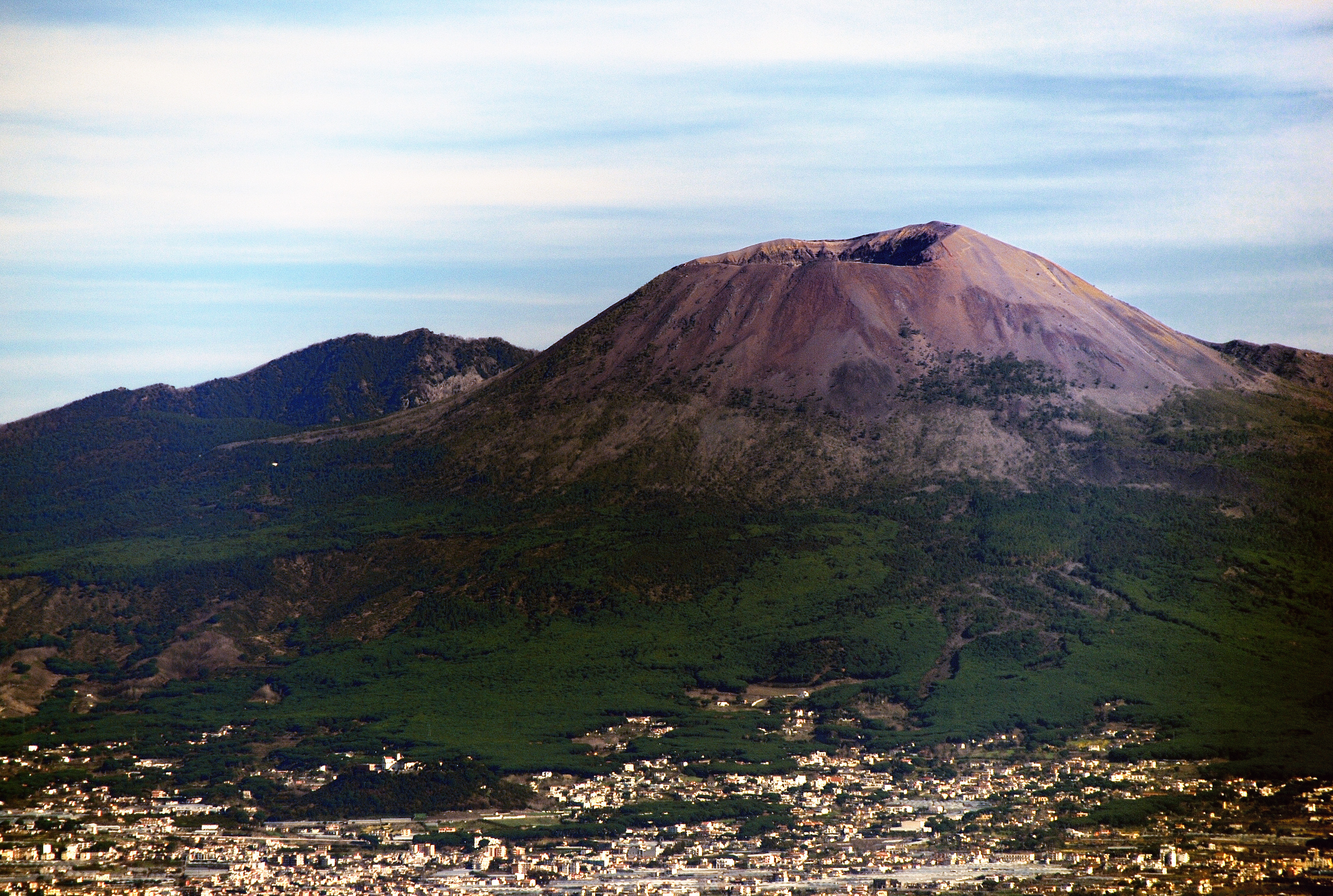 Mt. Vesuvius as seen from above Sorrento. (Bruno Brunelli—Getty Images)