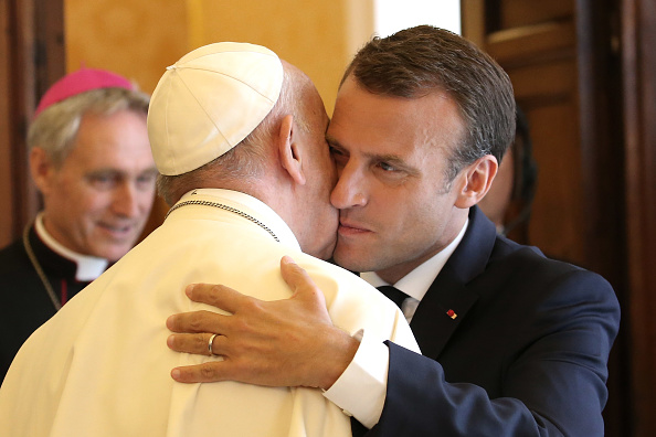 Pope Francis meets with French President Emmanuel Macron