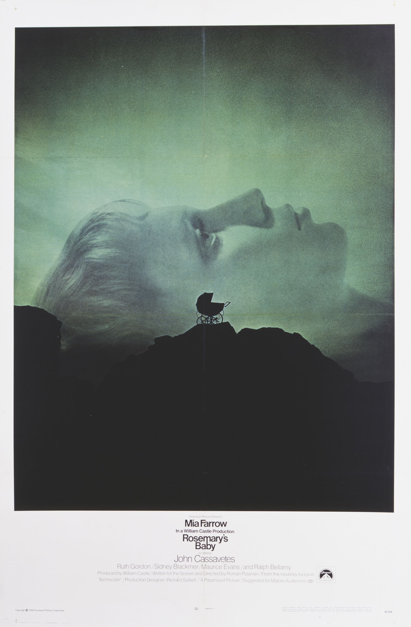 A poster for Roman Polanski's 1968 drama 'Rosemary's Baby' starring Mia Farrow. (Movie Poster Image Art&mdash;Getty Images)