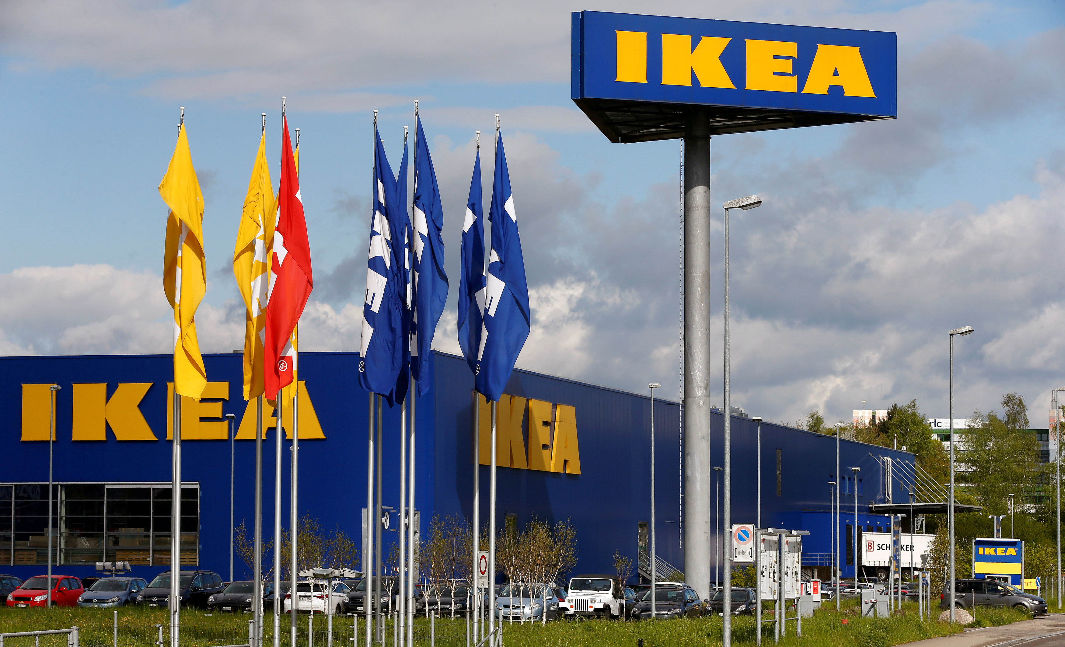 The company's logo is seen outside of an IKEA Group store in Spreitenbach, Switzerland on April 27, 2016. (Arnd Wiegmann—Reuters)