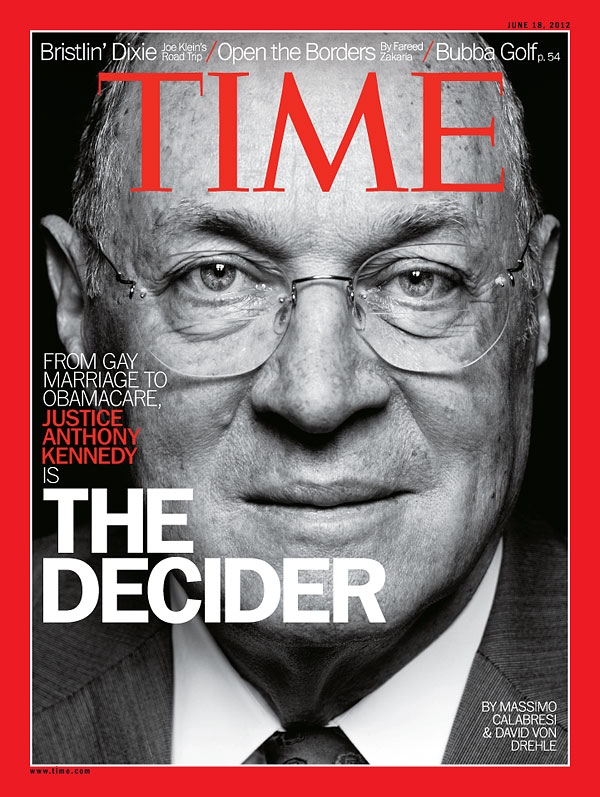 Justice Anthony Kennedy was featured on the June 18, 2012 cover of TIME for his swing vote on key issues (Photograph by Peter Hapak for TIME)