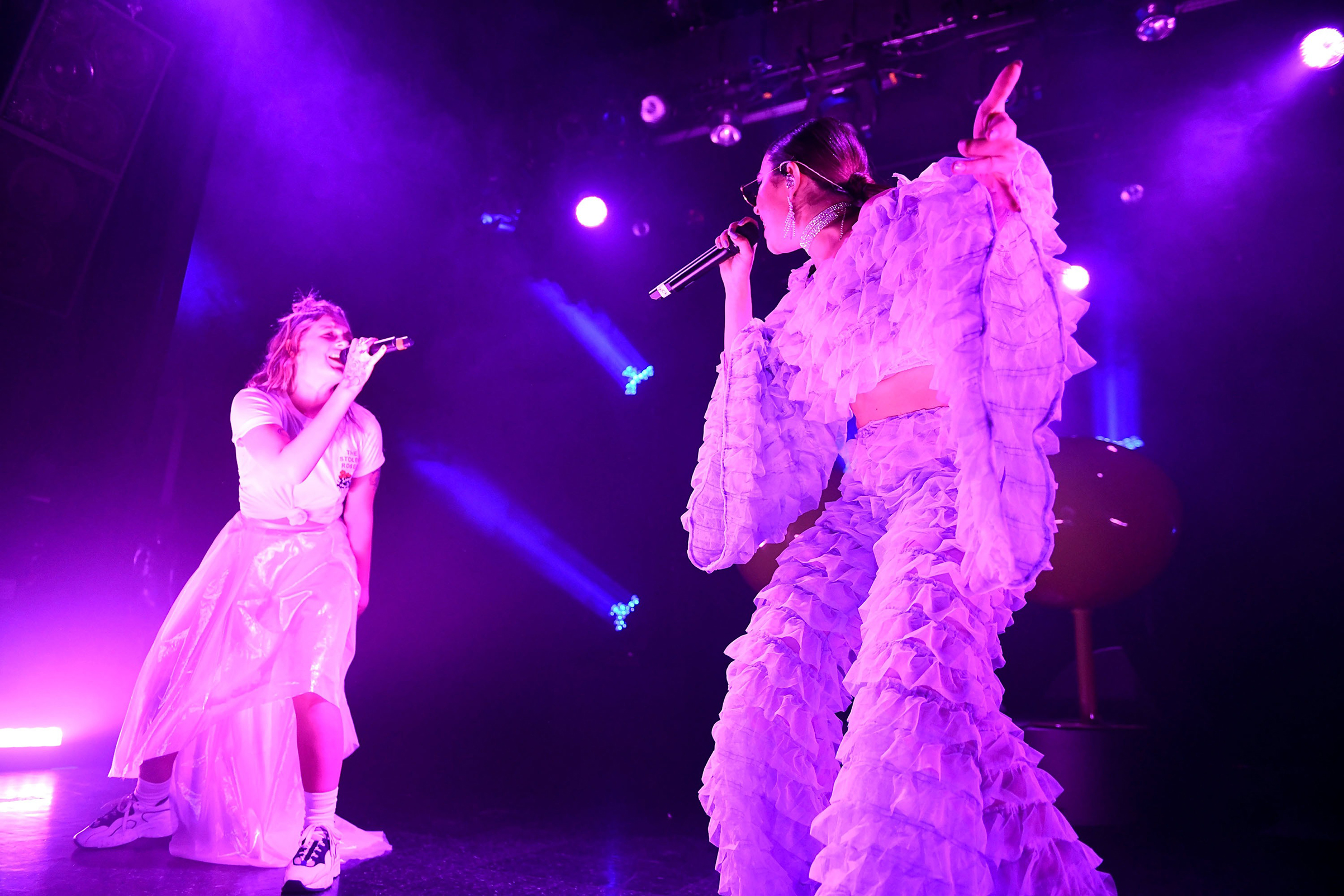 Artists Tove Lo, left, and Charli XCX, who worked together on a song on the Pop 2 mixtape, are some of collaborative pop’s biggest proponents (Getty Images)