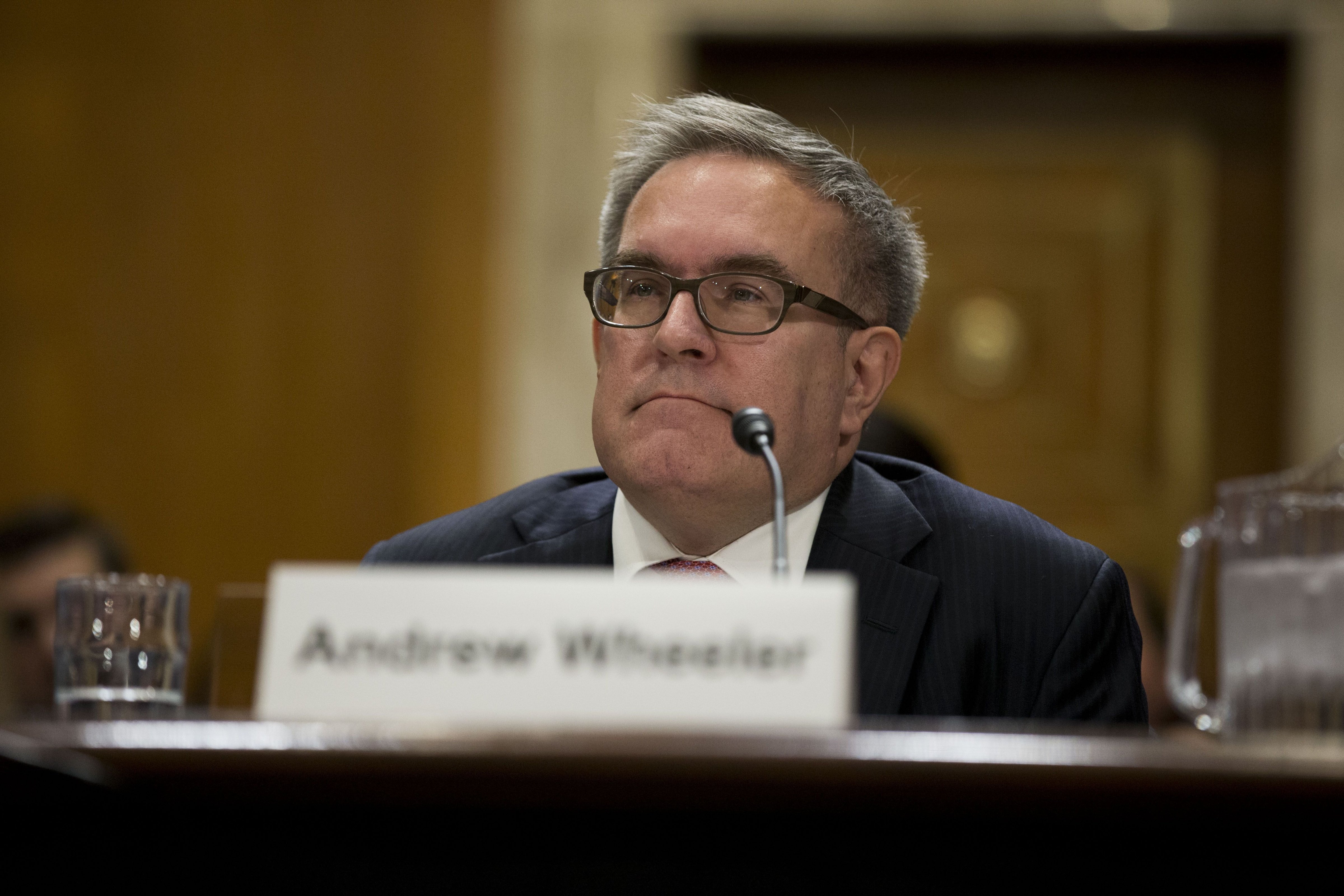 Andrew Wheeler during his confirmation hearing to be Deputy Administrator of the Environmental Protection Agency before the United States Senate Committee on the Environment and Public Works on Capitol Hill in Washington, D.C. on Nov. 8th, 2017. (REX/Shutterstock—REX/Shutterstock)