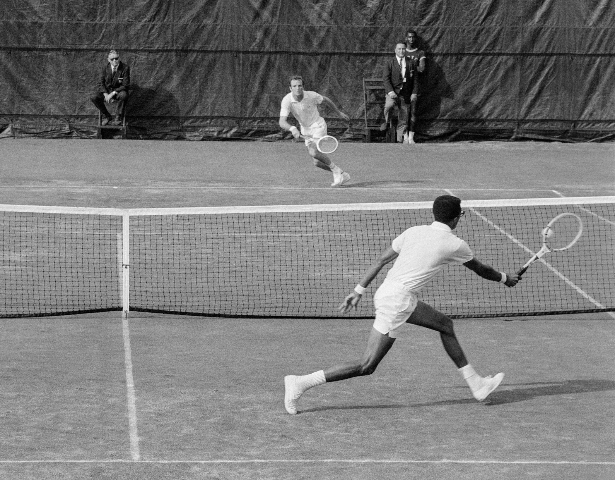 Arthur Ashe at the 1968 US Open Tennis Championships, September 9-10, 1968. Photo by John G. Zimmerman.