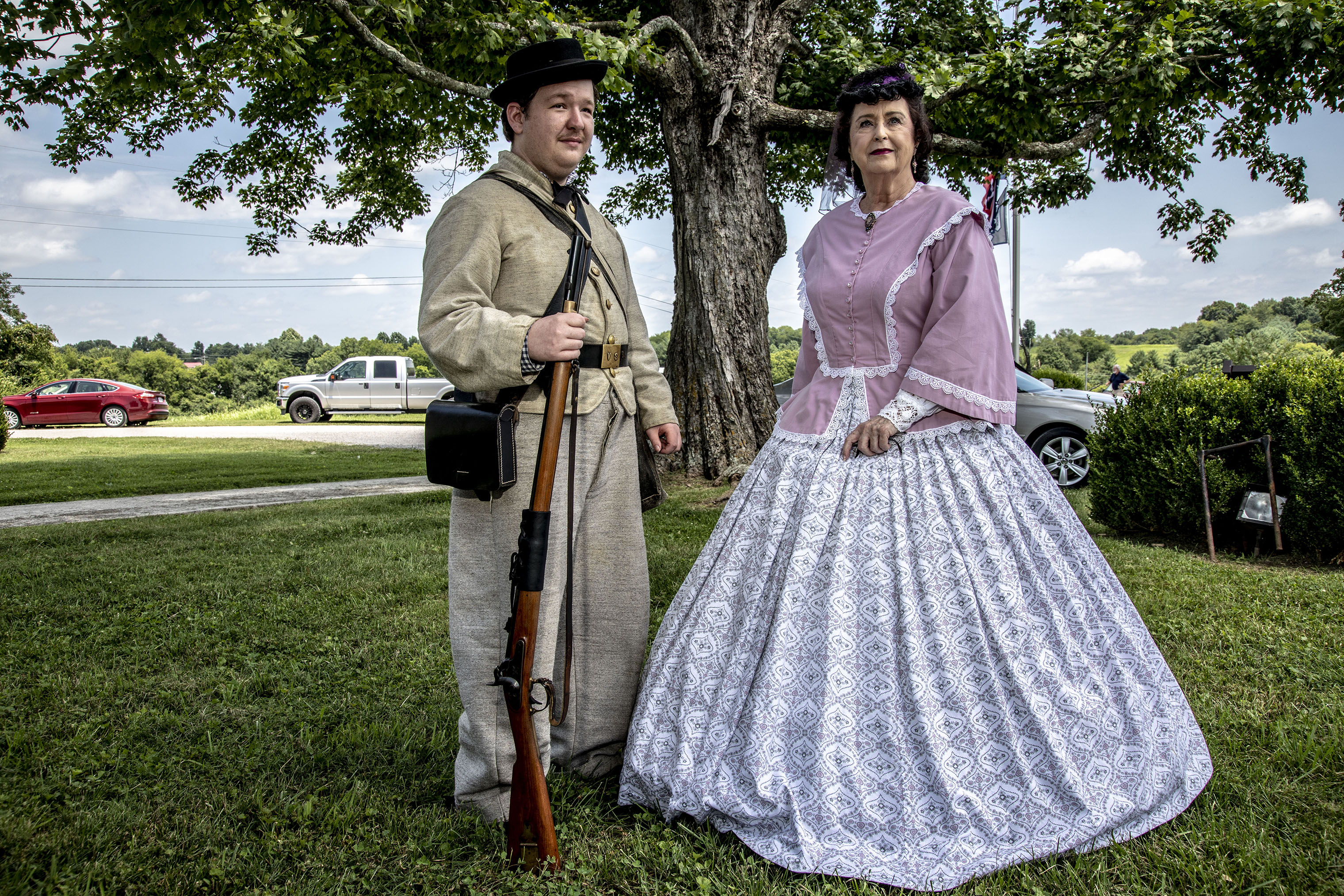 Reenactors of confederate soldiers and wives attend the dedication of the National Confederate Museum in Elm Springs in Columbia, Tenn. on July 20. (Mark Peterson—Redux for TIME)