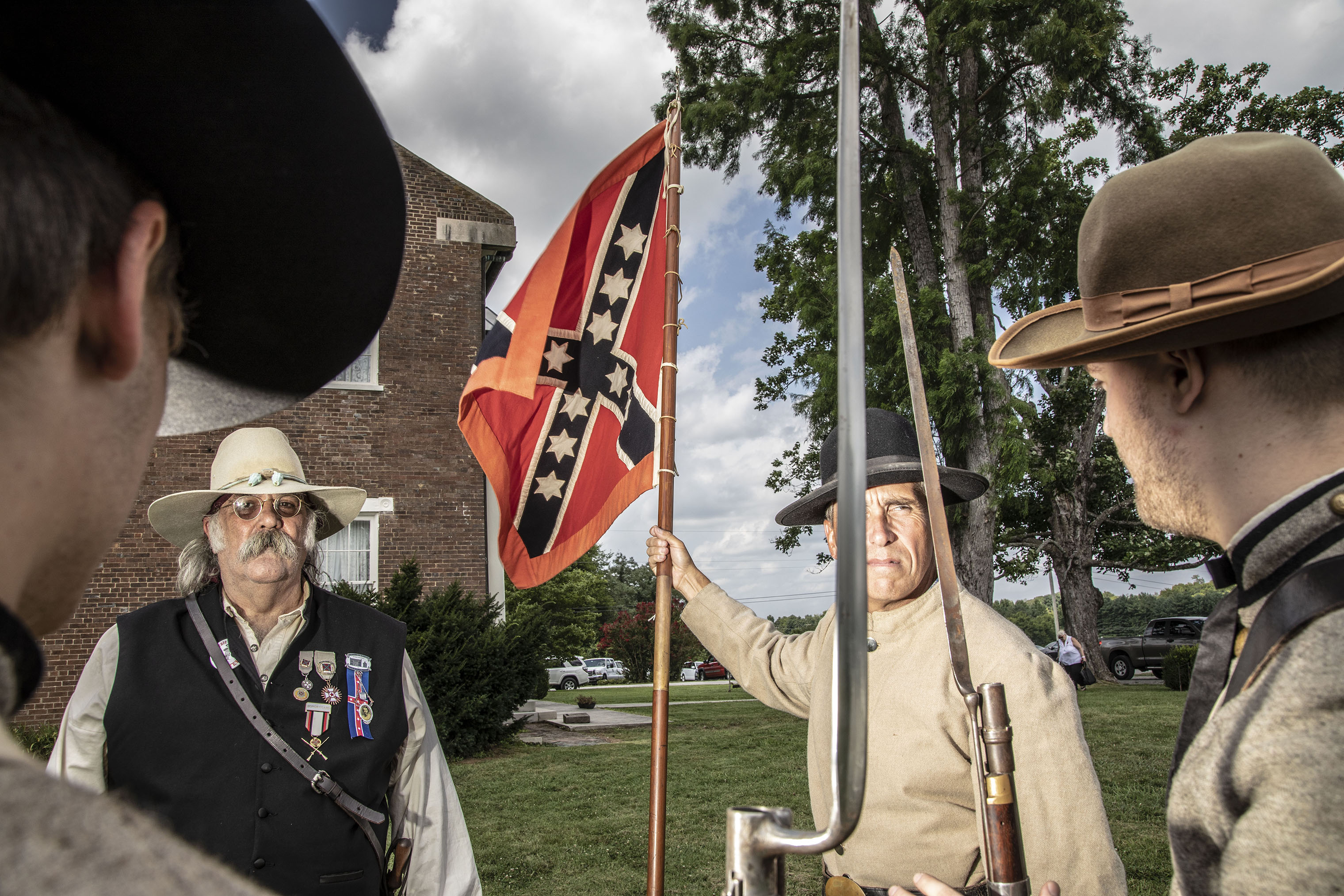 Reenactors at the museum's dedication. (Mark Peterson—Redux for TIME)