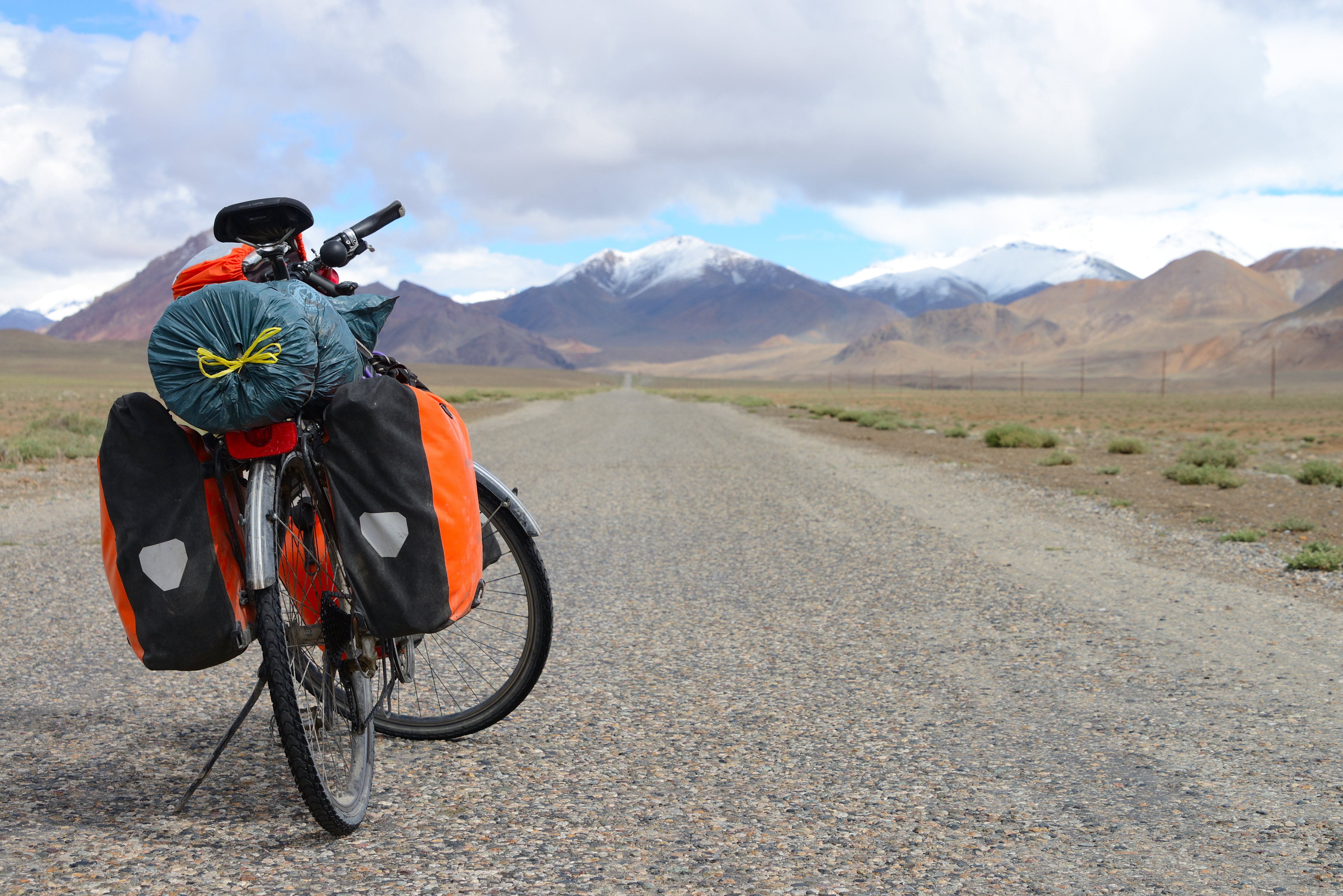 A bicycle is seen on the M41 Pamir Highway in Tajikistan (Travel_Nerd&mdash;iStockphoto/Getty Images)