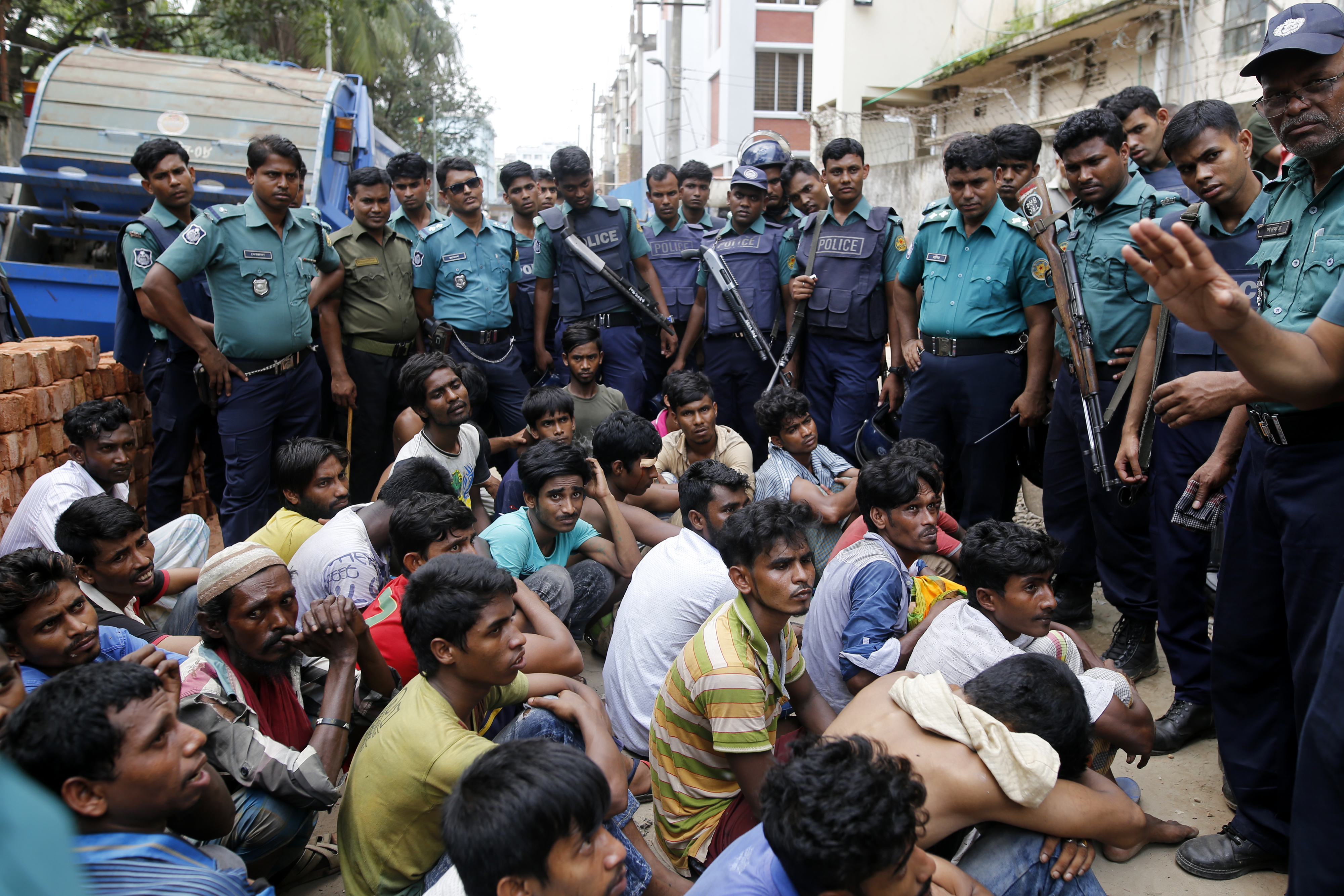 Several suspected drug dealers detained during the countrywide ongoing anti-drug operation in Dhaka, Bangladesh on May 28, 2018. (Rehman Asad—NurPhoto/Getty Images)