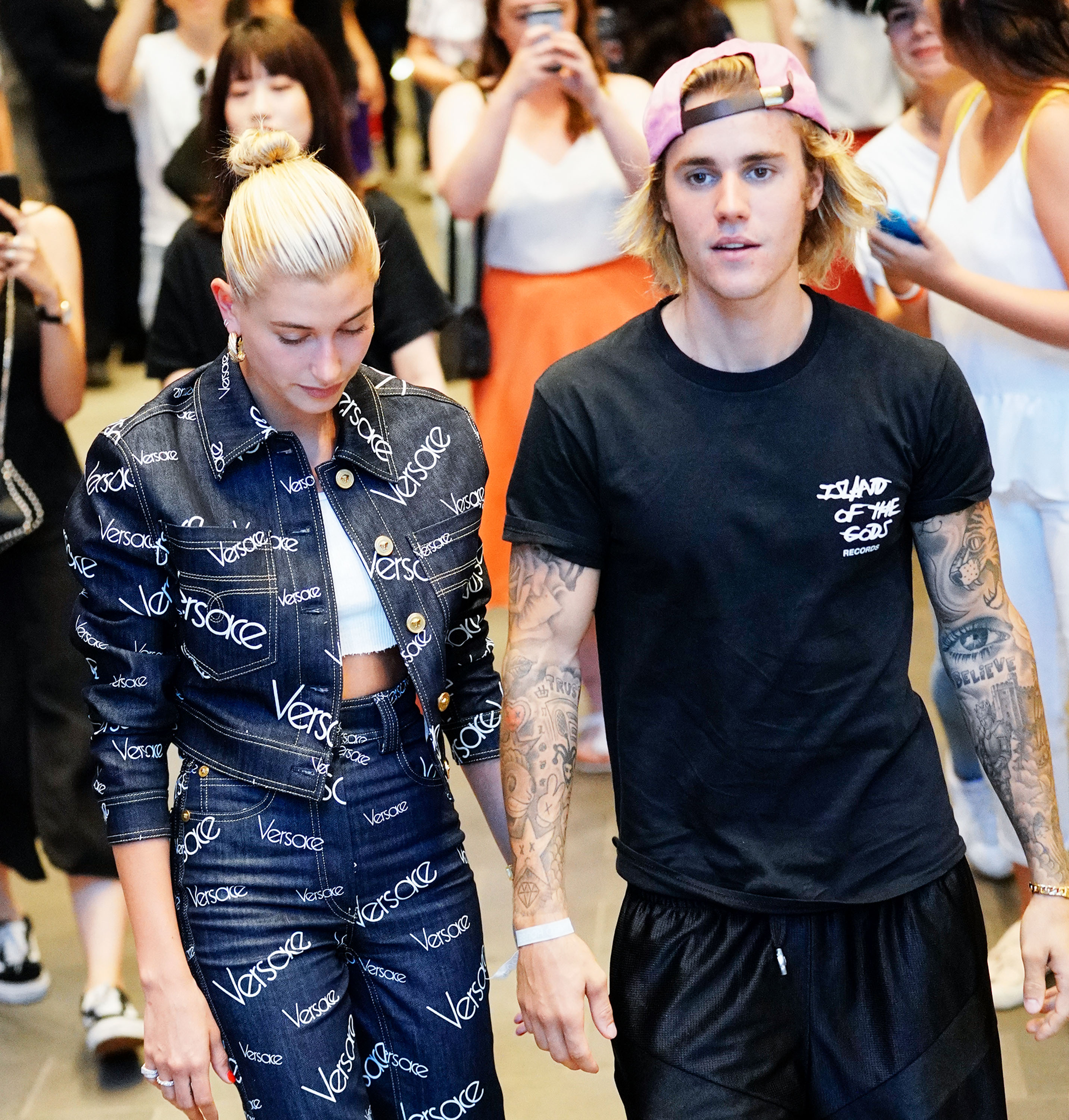 Justin Bieber and Hailey Baldwin out and about in Dumbo on July 5, 2018. (Gotham—GC Images/Getty Images)