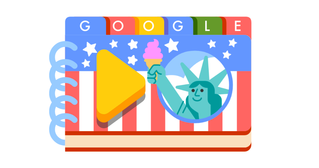 Google Doodle celebrating the Fourth of July. (Google)