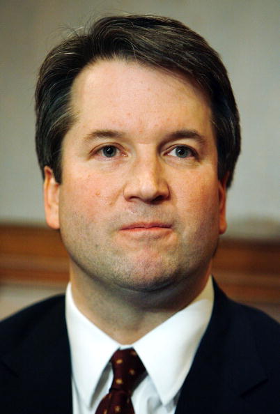 As a D.C. Circuit Court of Appeals nominee, Brett Kavanaugh attends a news conference with Senate GOP leadership in the Capitol on May 22, 2006 in Washington, DC. (Chip Somodevilla—Getty Images)