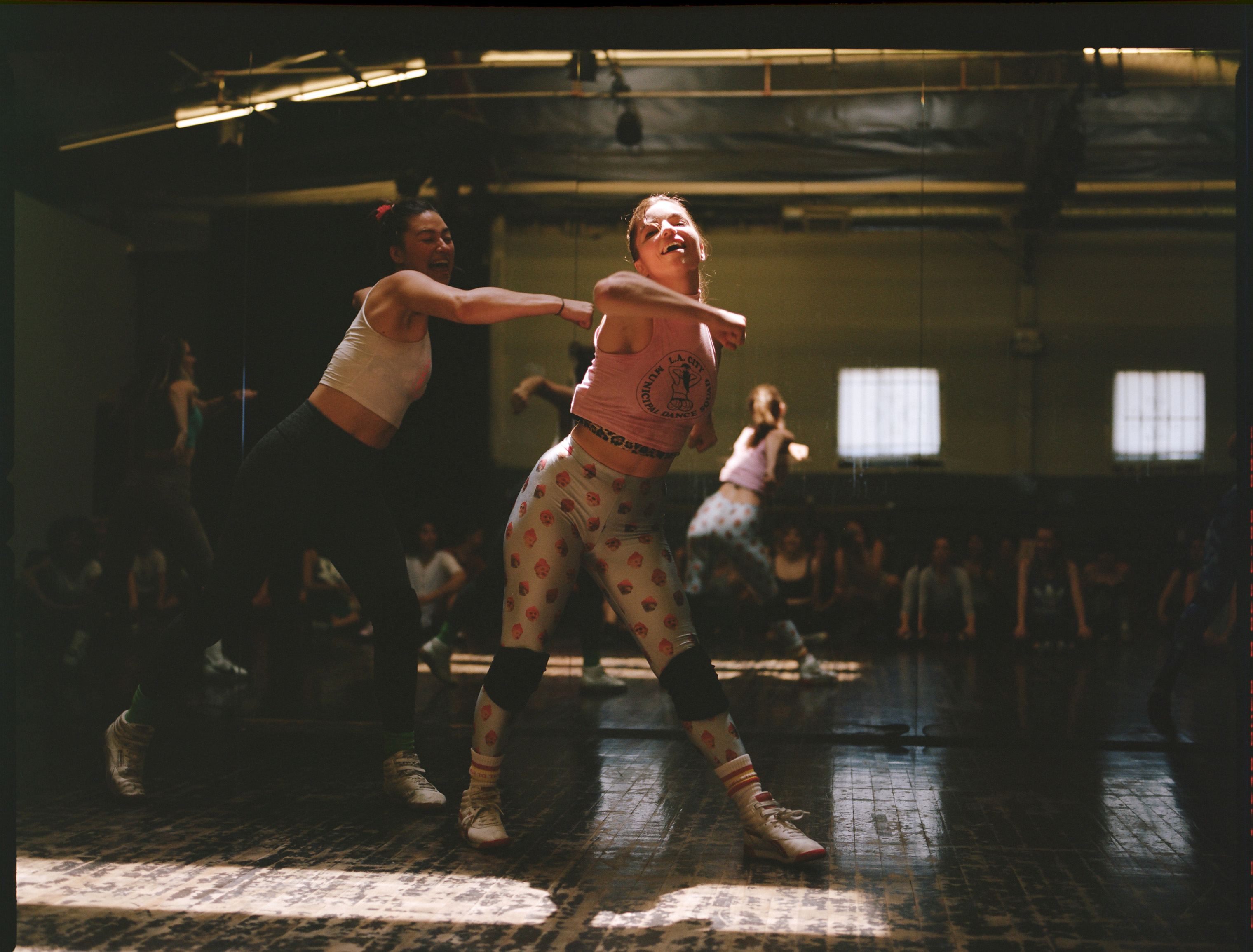 Bonnie Hernandez and Angela Trimbur choreograph the squad’s routines together. (Bella Newman for TIME)