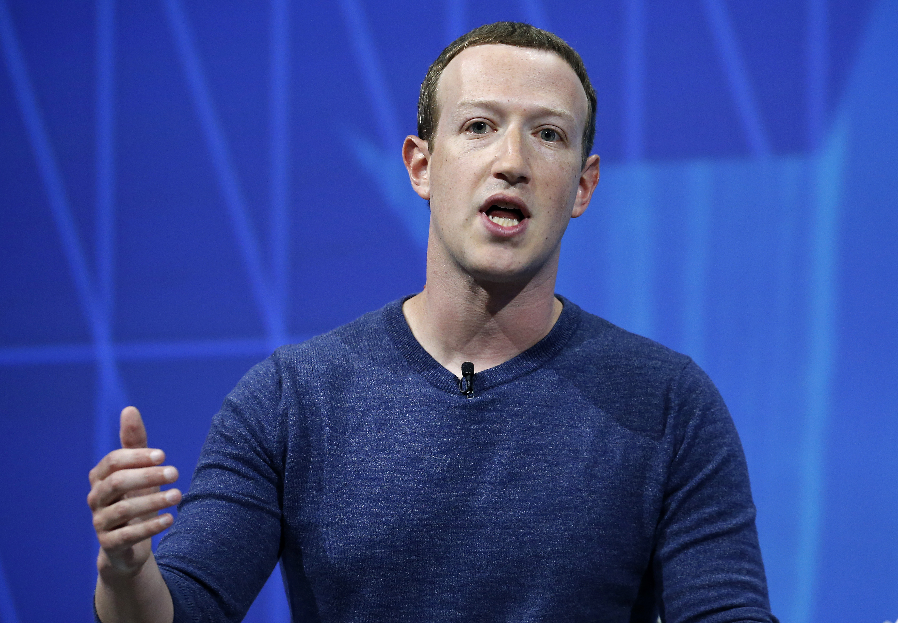 Facebook's founder and CEO Mark Zuckerberg speaks to participants during the Viva Technologie show at Parc des Expositions Porte de Versailles on May 24, 2018 in Paris, France. (Chesnot/Getty Images)
