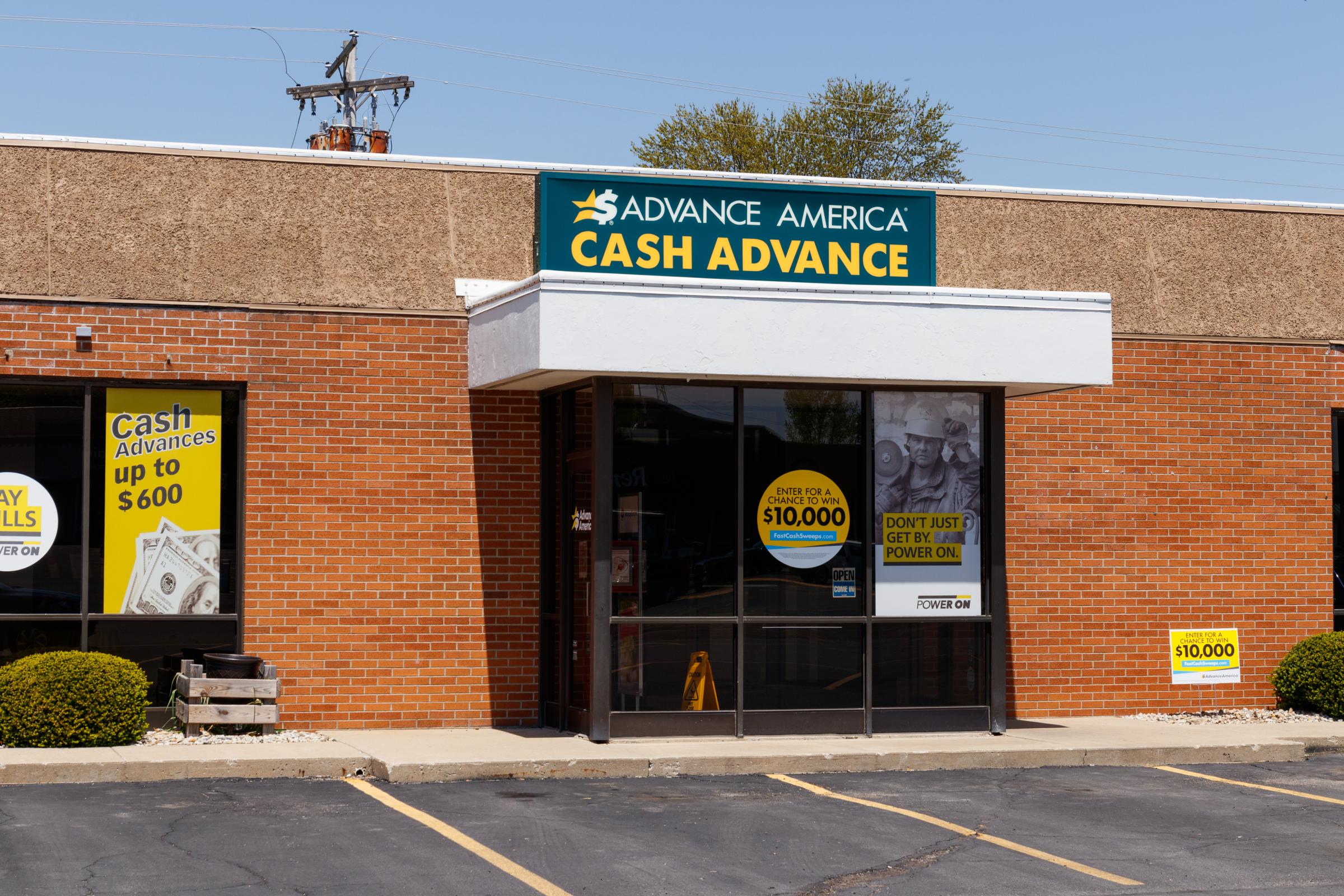 Exterior shot of payday lender Advance America Cash Advance