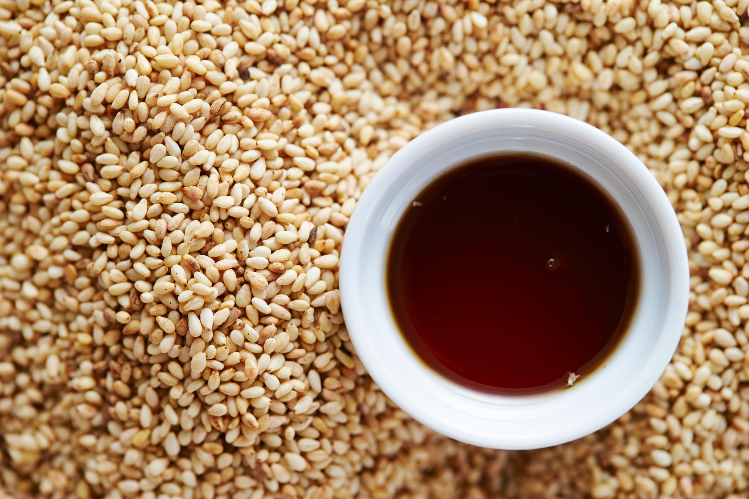 Sesame with oil