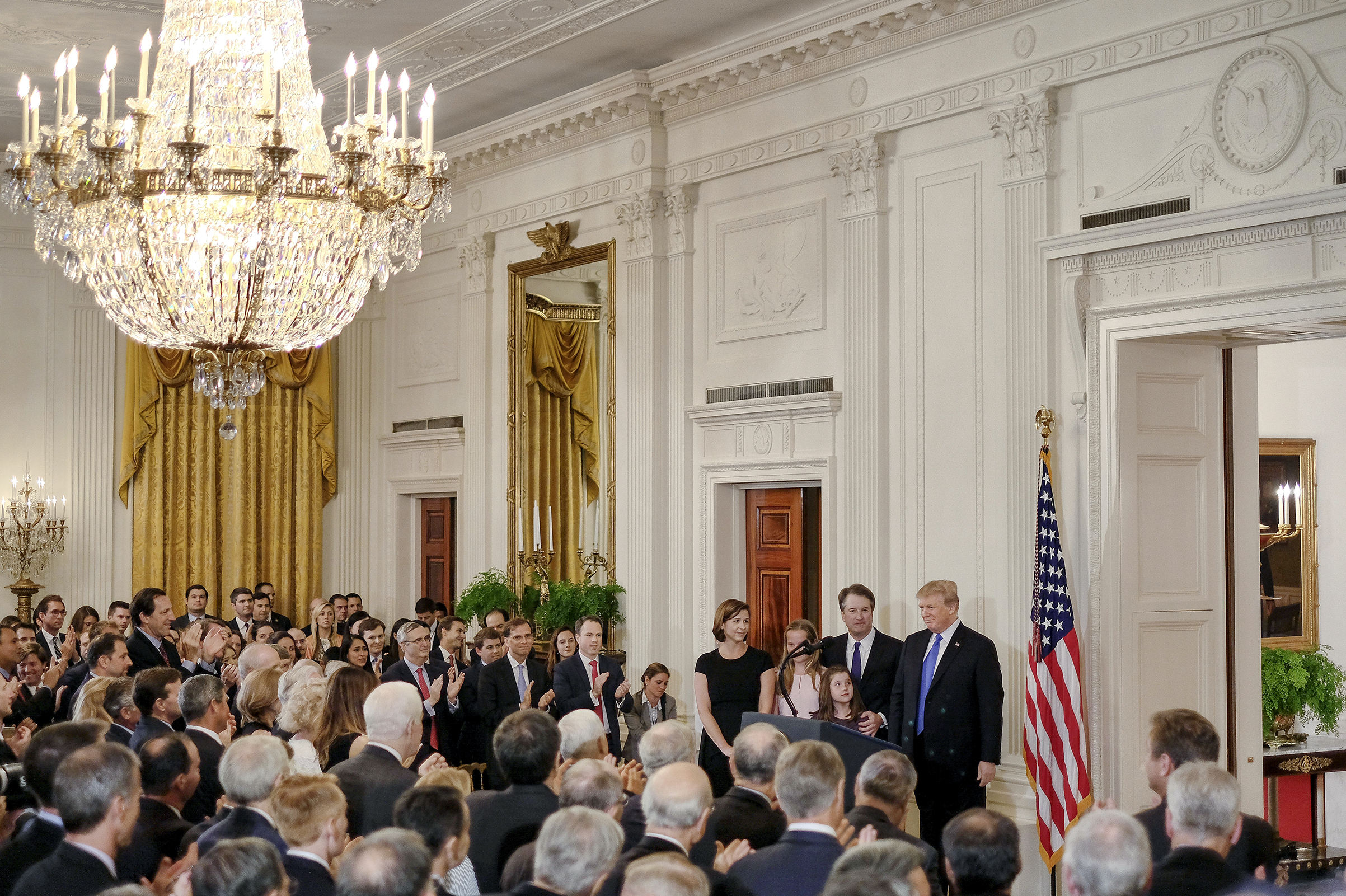 President Trump nominated 
                      Brett Kavanaugh to the Supreme Court in a prime-time address from the East Room on July 9 (Gabriella Demczuck for TIME)