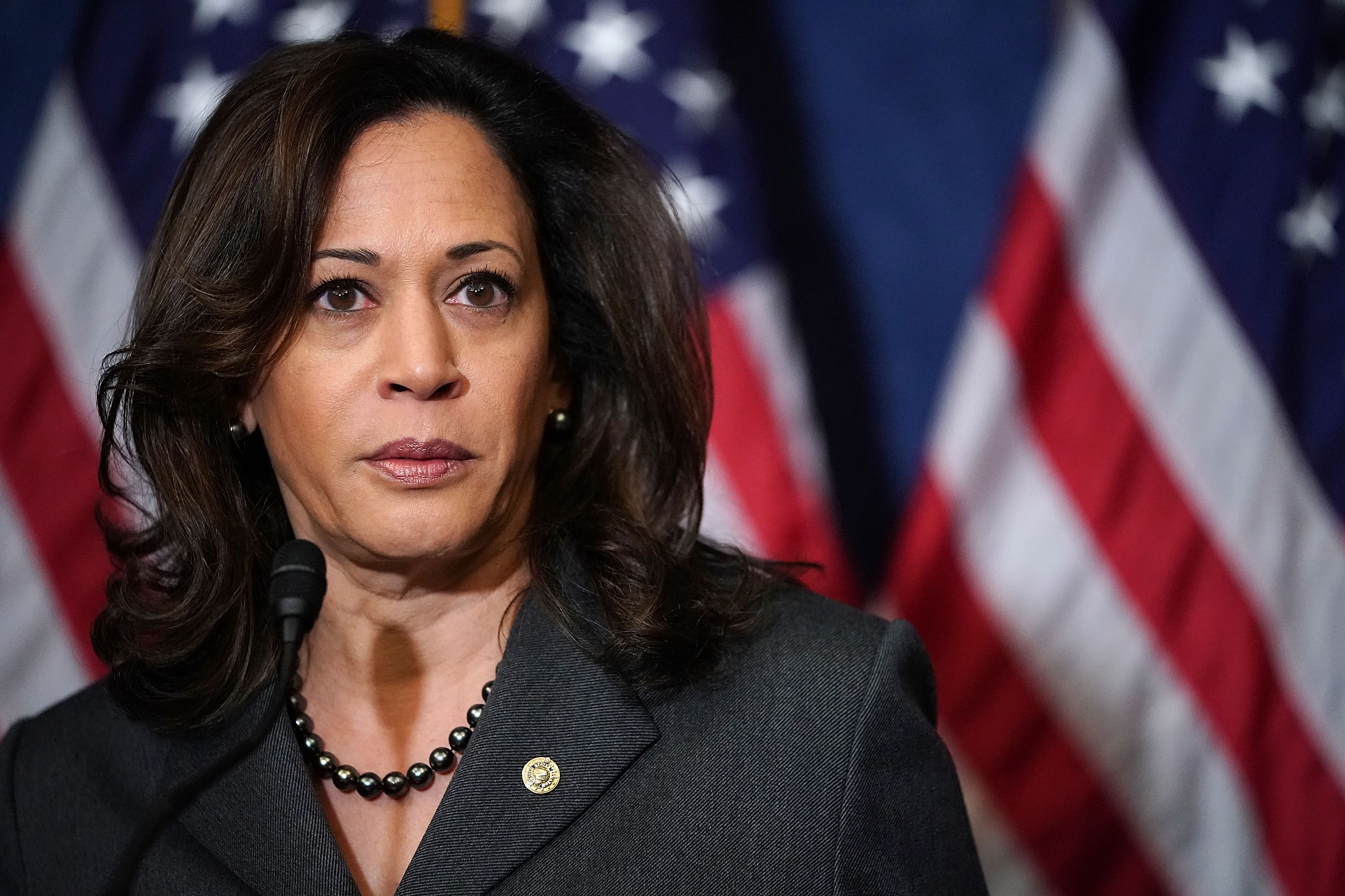 Sen. Kamala Harris (D-CA) speaks during a news conference with fellow Democrats, 'Dreamers' and university presidents and chancellors to call for passage of the Dream Act at the U.S. Capitol October 25, 2017 in Washington, DC. Chip Somodevilla—Getty Images (Chip Somodevilla—Getty Images)