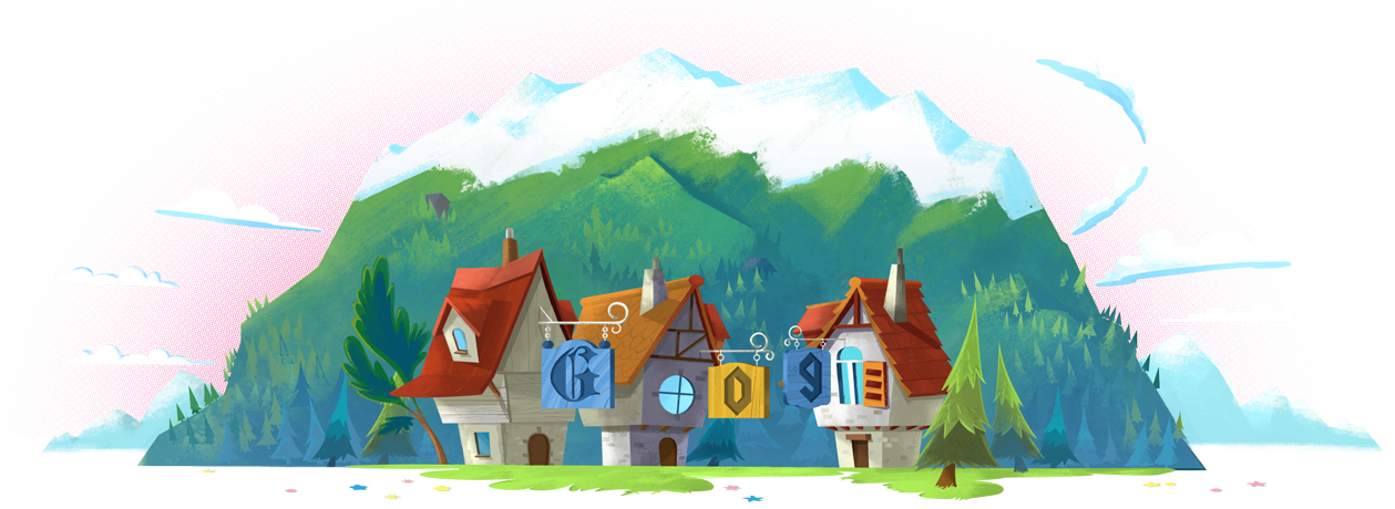 An illustration of Zugspitze, the highest mountain in Germany, for the Aug. 27, 2018 Google Doodle. (Google)