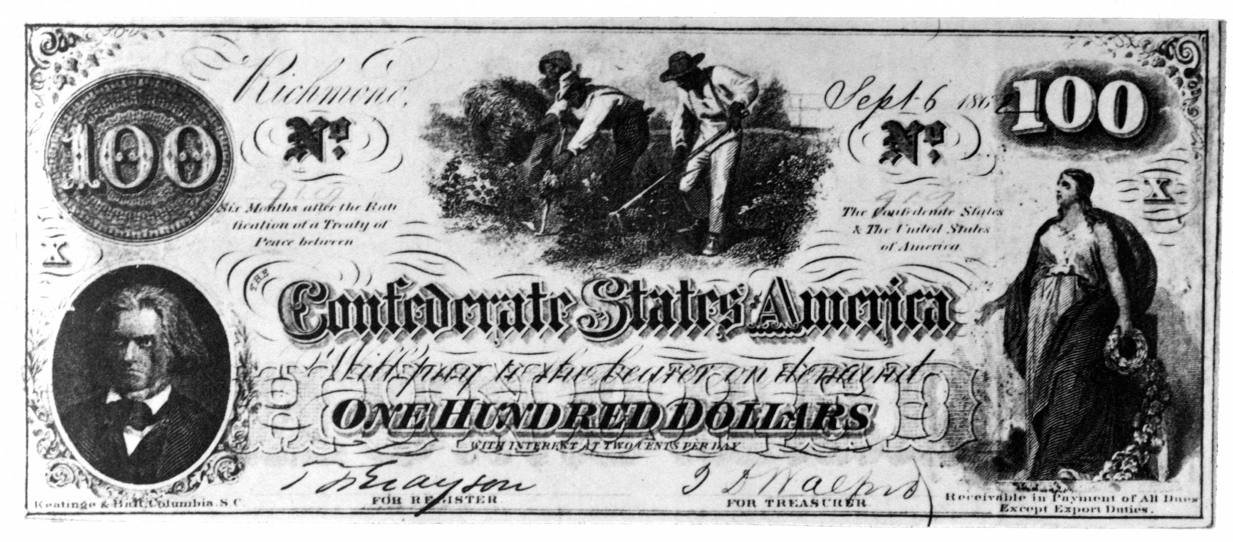 Confederate One Hundred Dollar Bill