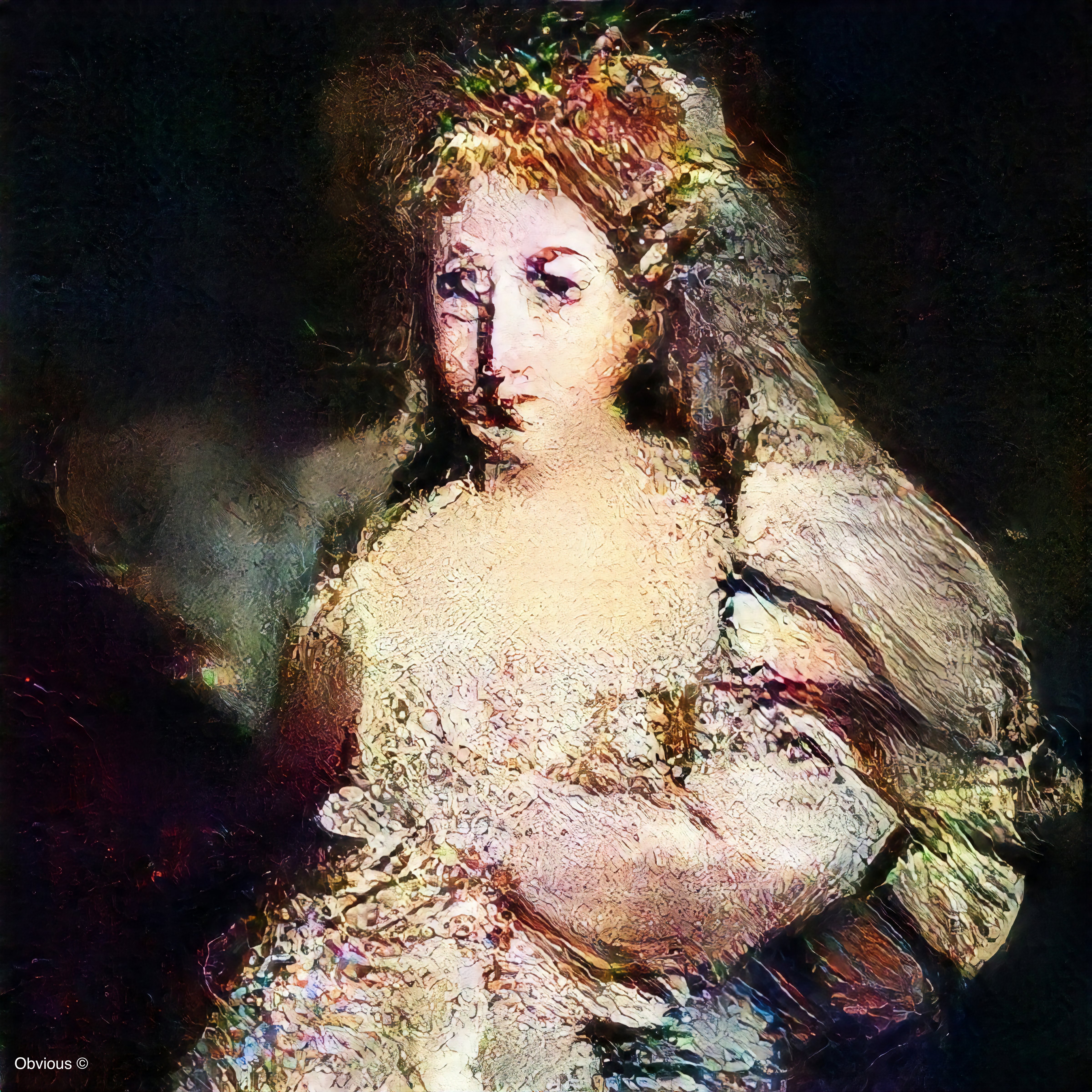 La Comtesse de Belamy, one of 11 artworks in the Belamy family, created by OBVIOUS using artificial intelligence (OBVIOUS)