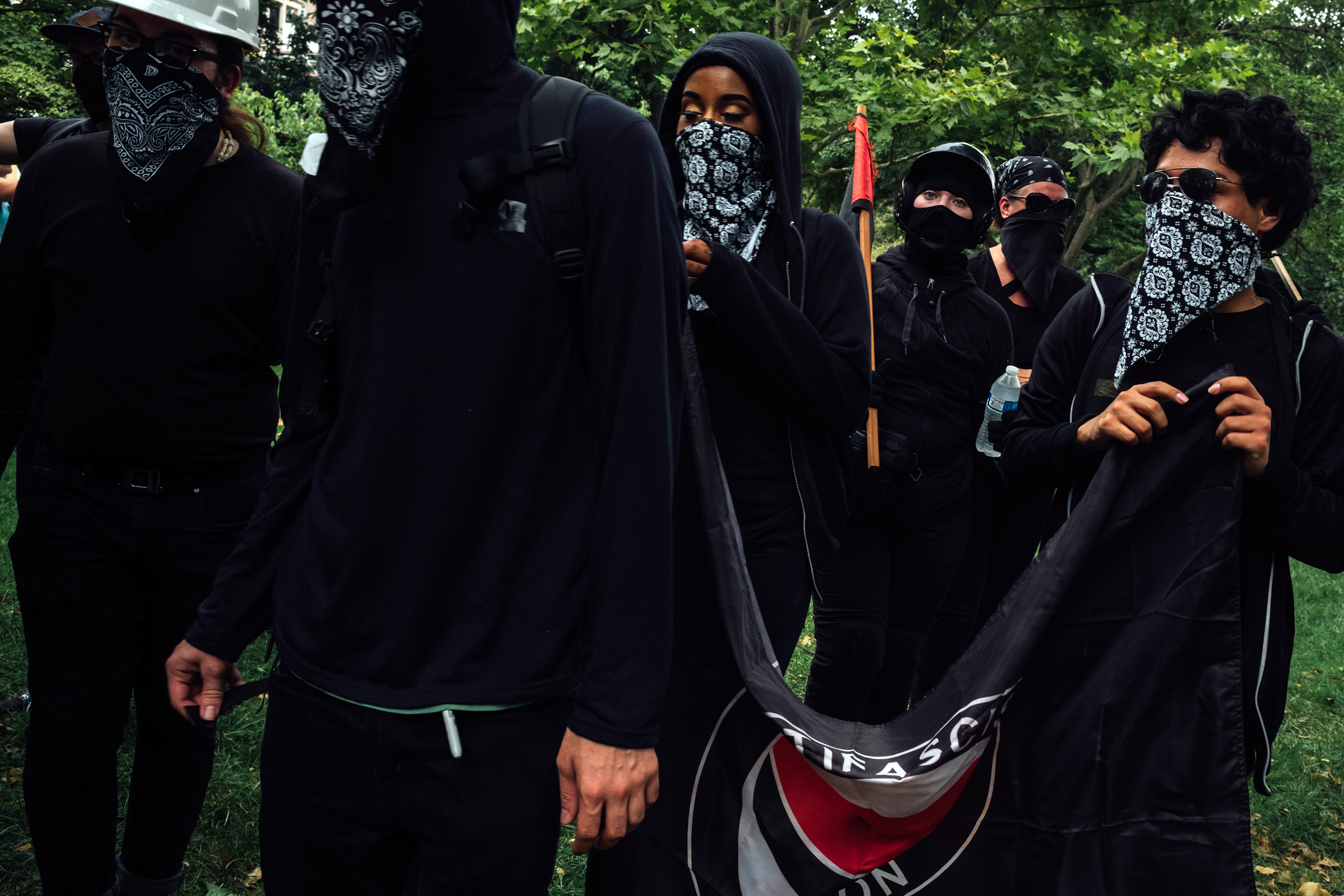 A group of anti-fascist demonstrators. (Daniel Arnold for TIME)