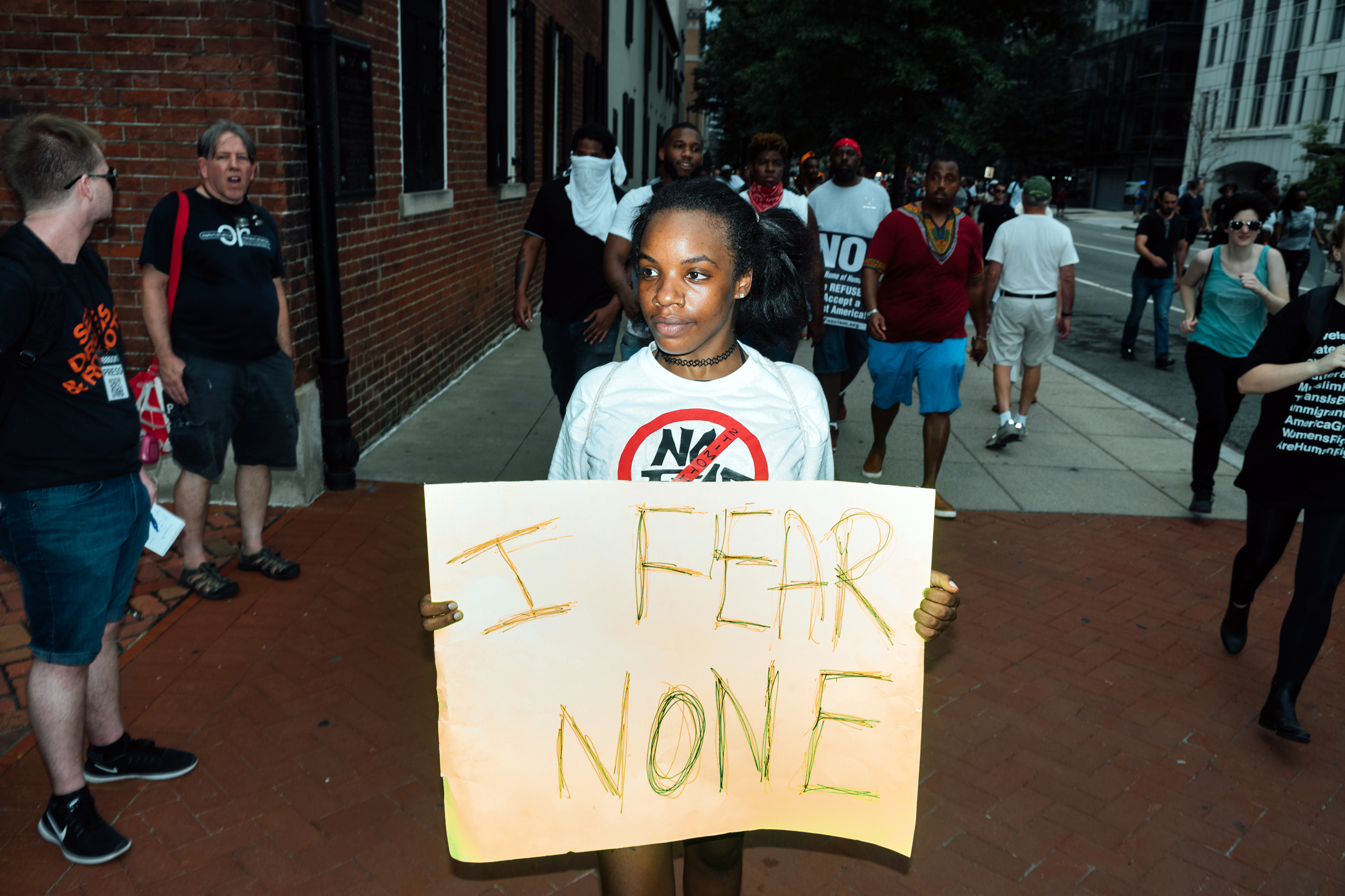 A young counter-protester, among the more than 1,000 who showed up to oppose the Unite the Right 2 rally. (Daniel Arnold for TIME)