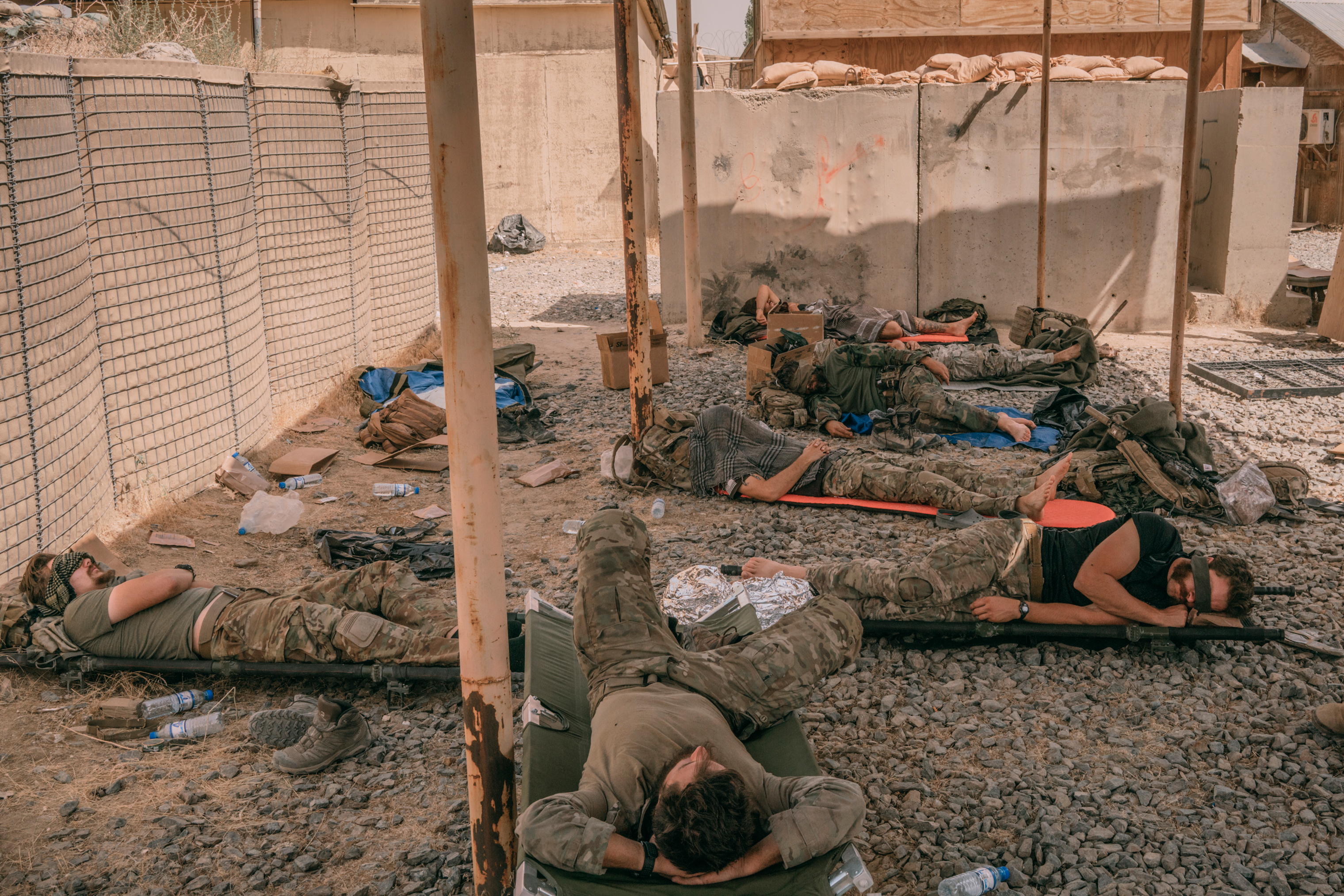Special Forces soldiers sleep at a military outpost. (Emanuele Satolli for TIME)