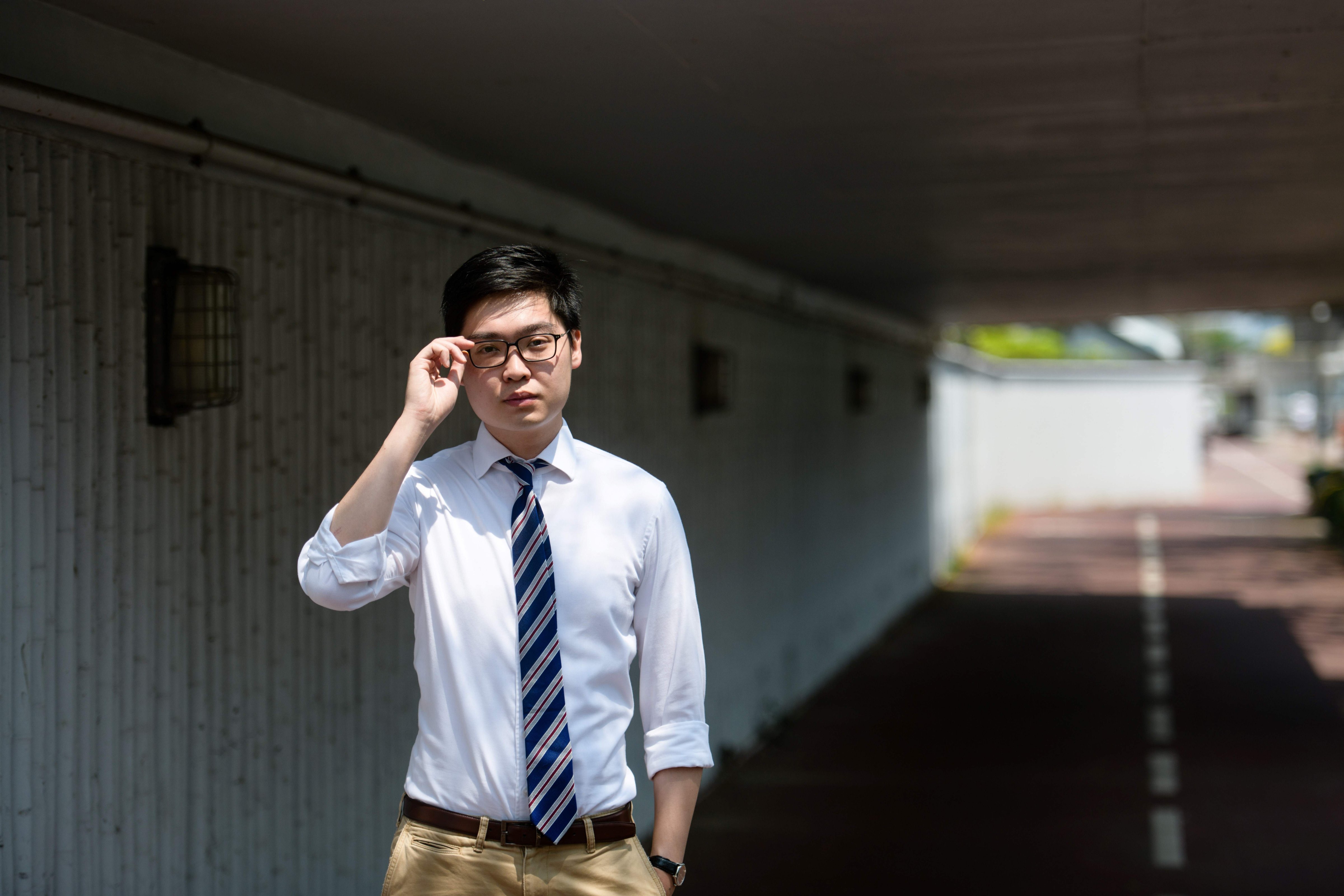 In this picture taken on March 22, 2018, pro-independence activist Andy Chan poses during an interview with AFP in Hong Kong. (Anthony Wallace—AFP/Getty Images)