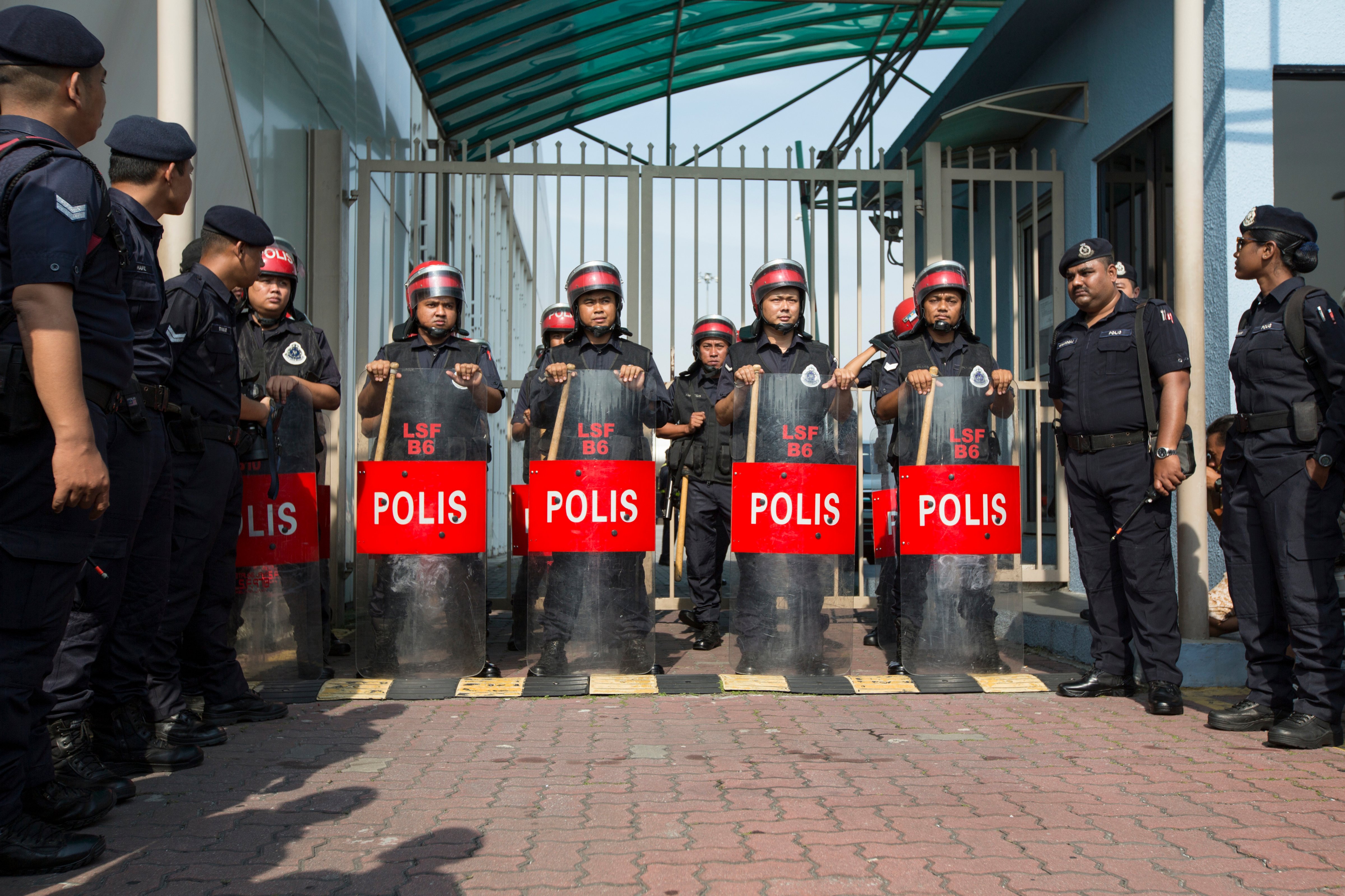 Special Police forces are deployed at an airport outside Kuala Lumpur on May 12, 2018. (Alexandra Radu&mdash;SOPA Images/LightRocket/Getty Images)