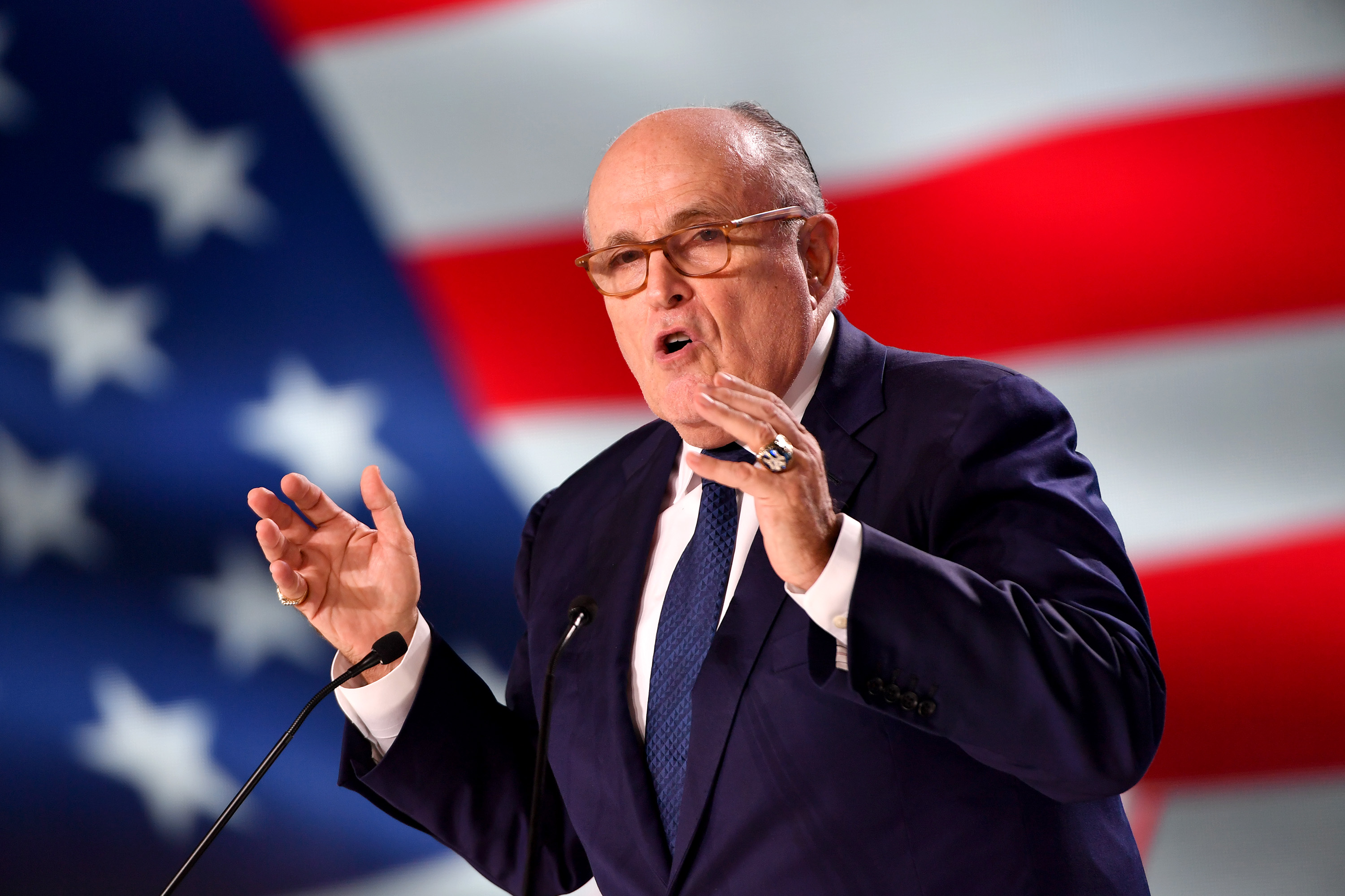 JUNE 30:  Former Mayor of New York Rudolph Giuliani speaks during the Conference In Support Of Freedom and Democracy In Iran (Anthony Devlin—Getty Images)